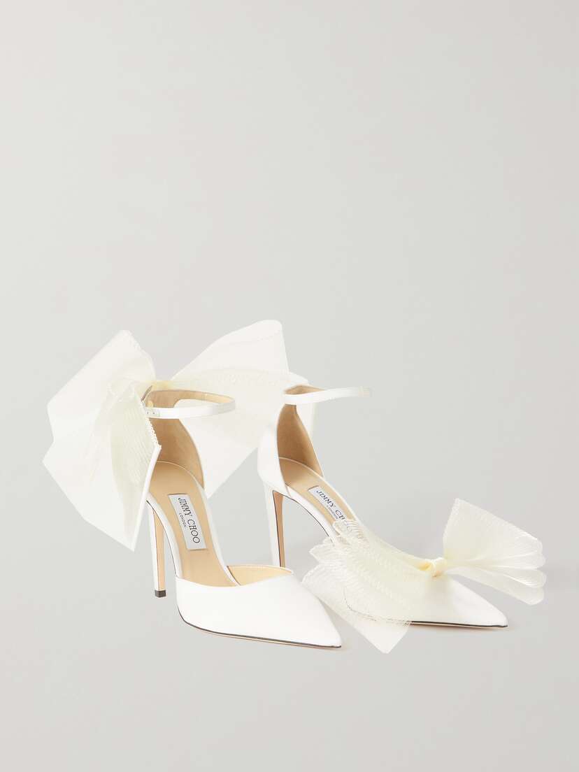 Jimmy Choo Averly 100 Bow-detailed Faille Pumps