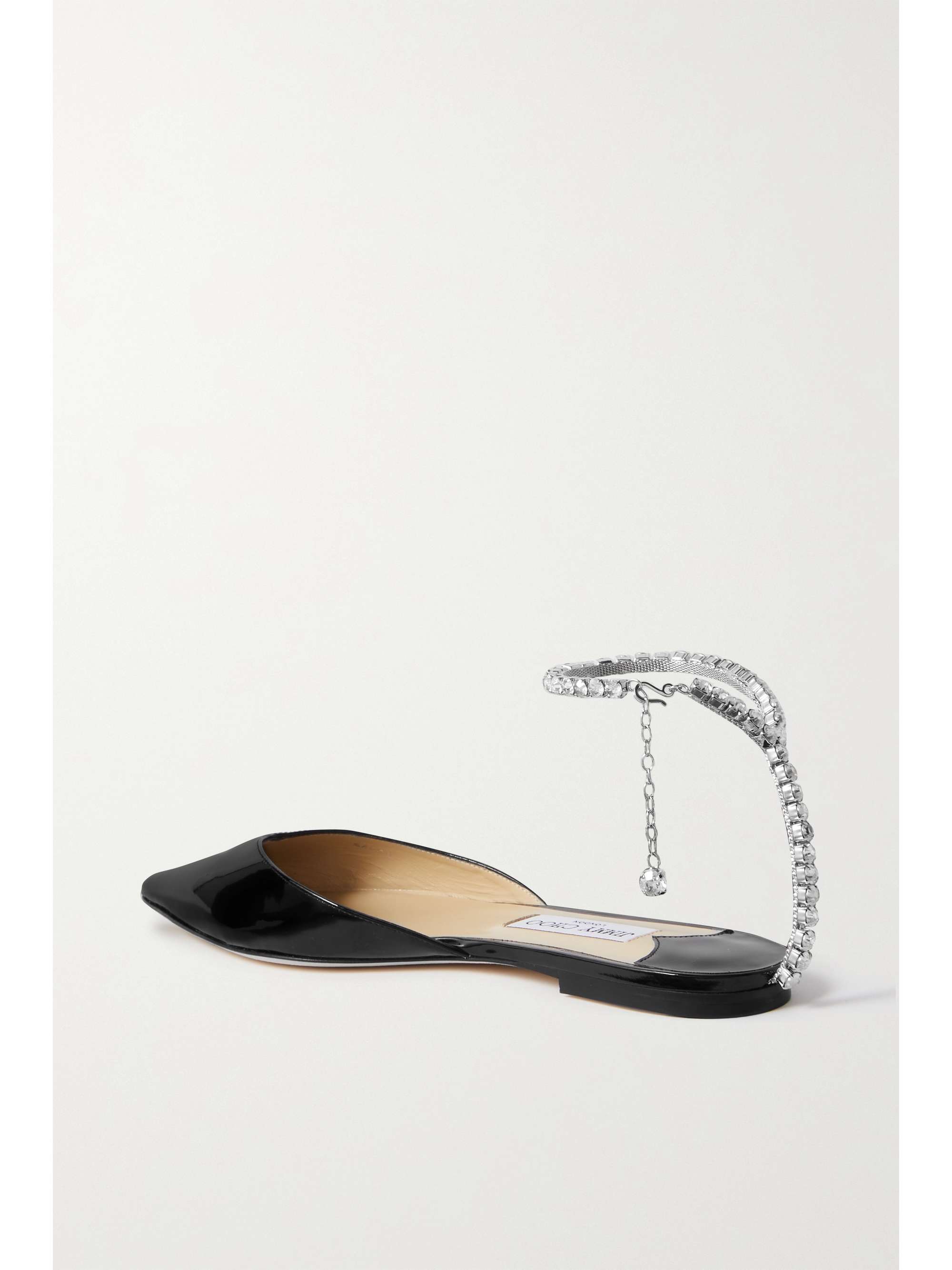 JIMMY CHOO Saeda crystal-embellished velvet point-toe flats