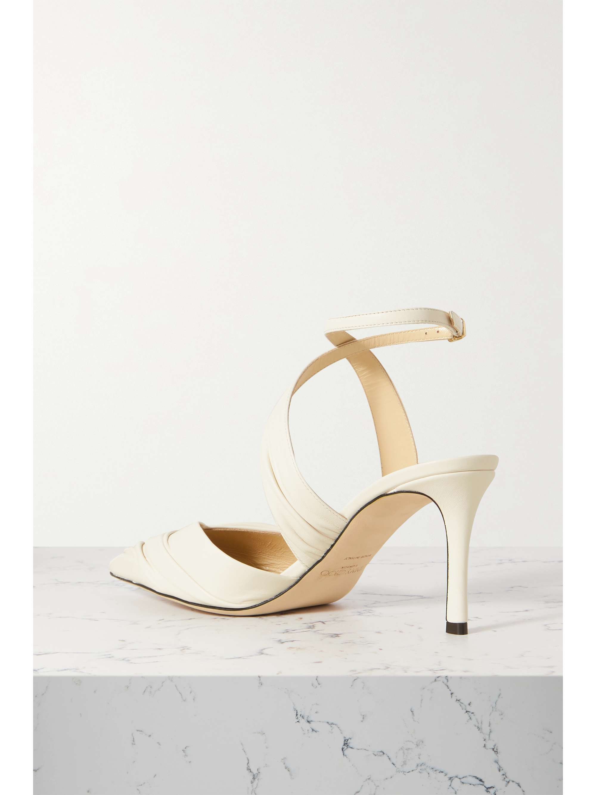 JIMMY CHOO Basil 75 ruched leather pumps