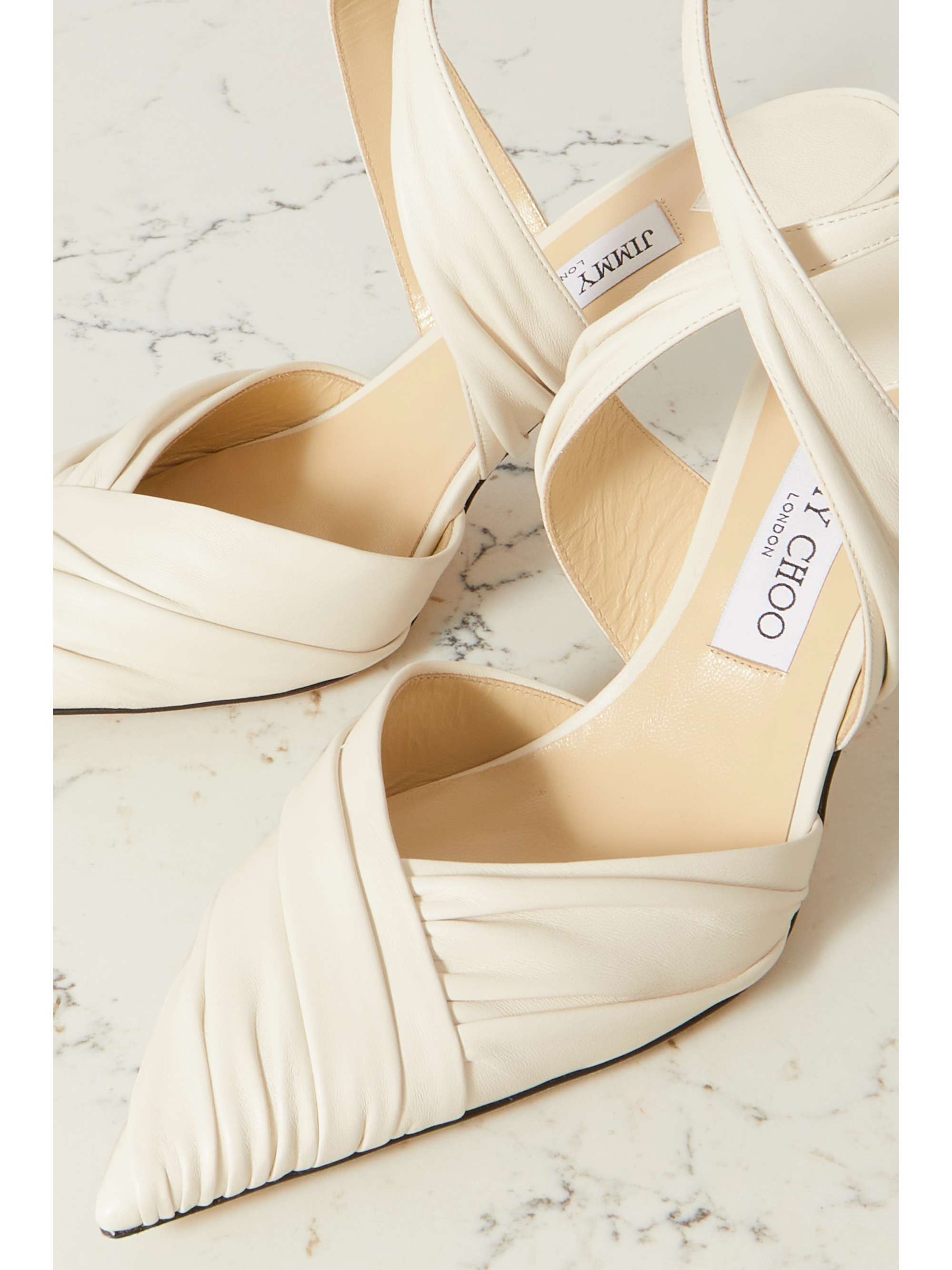 JIMMY CHOO Basil 75 ruched leather pumps