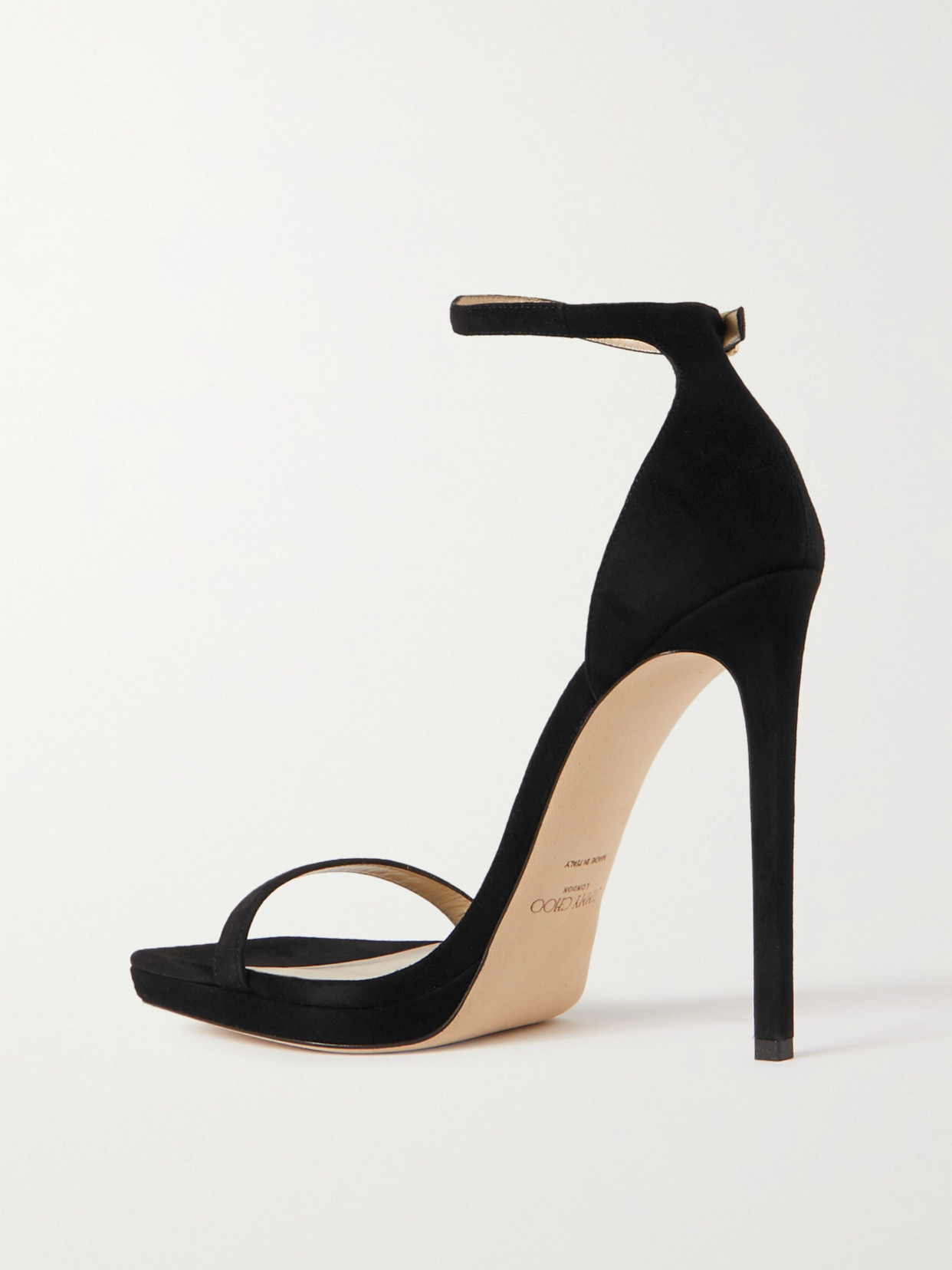 Shop Jimmy Choo Alva 120 Suede Sandals In Black