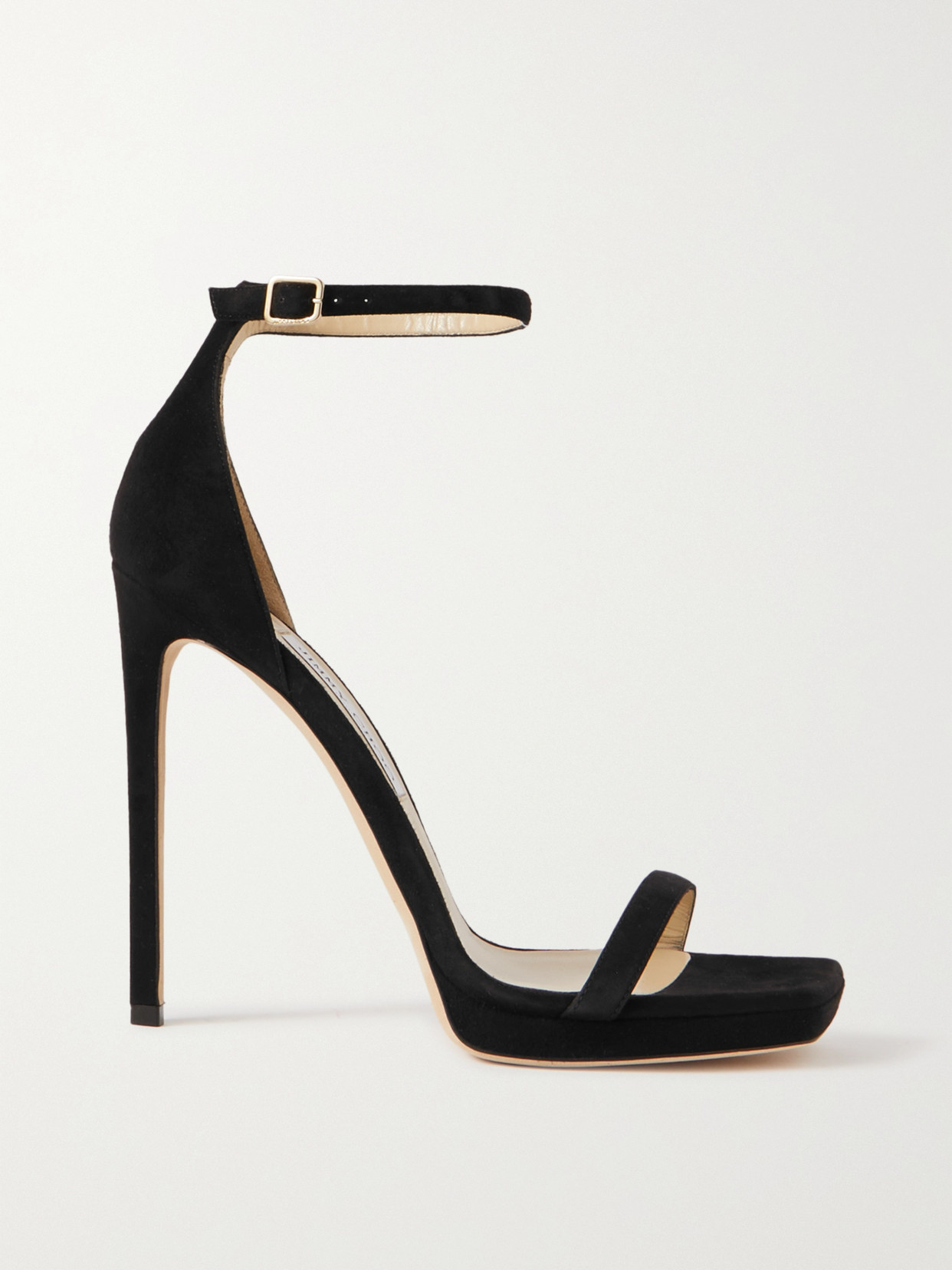 Shop Jimmy Choo Alva 120 Suede Sandals In Black