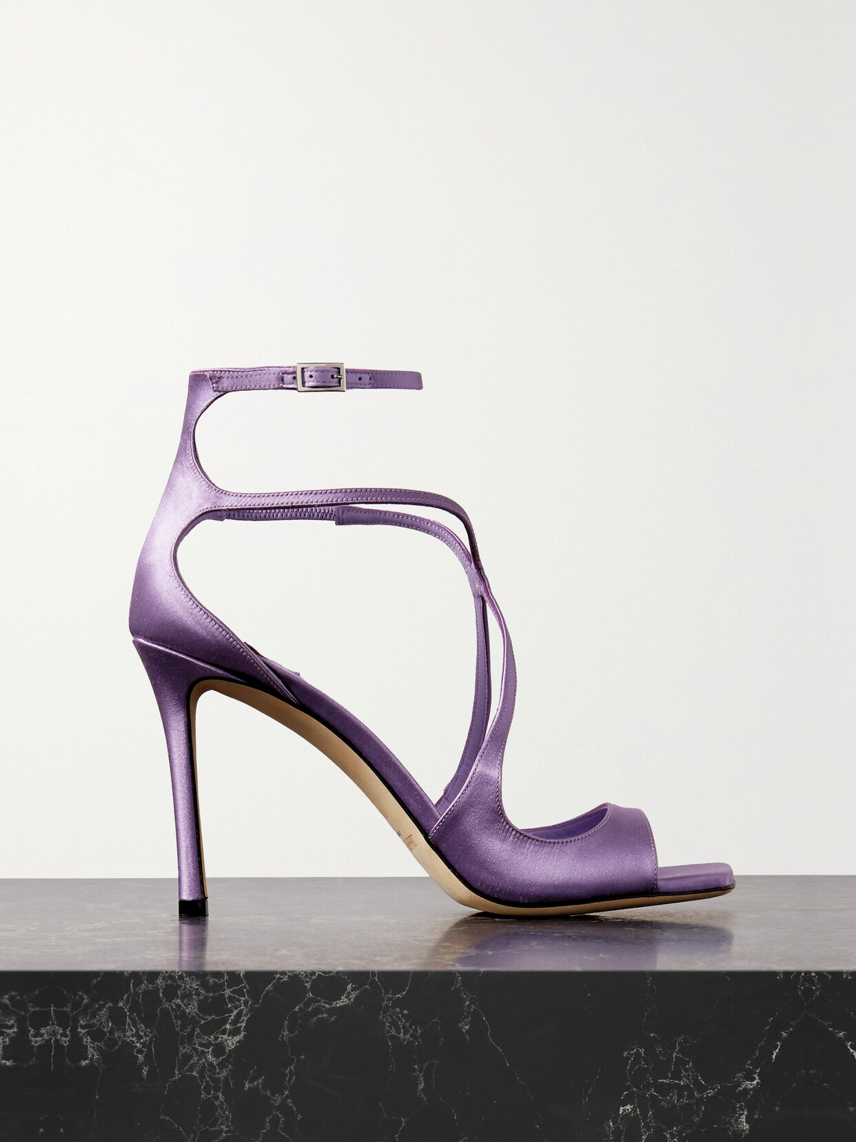 Jimmy Choo Azia 95 Satin Sandals - Purple