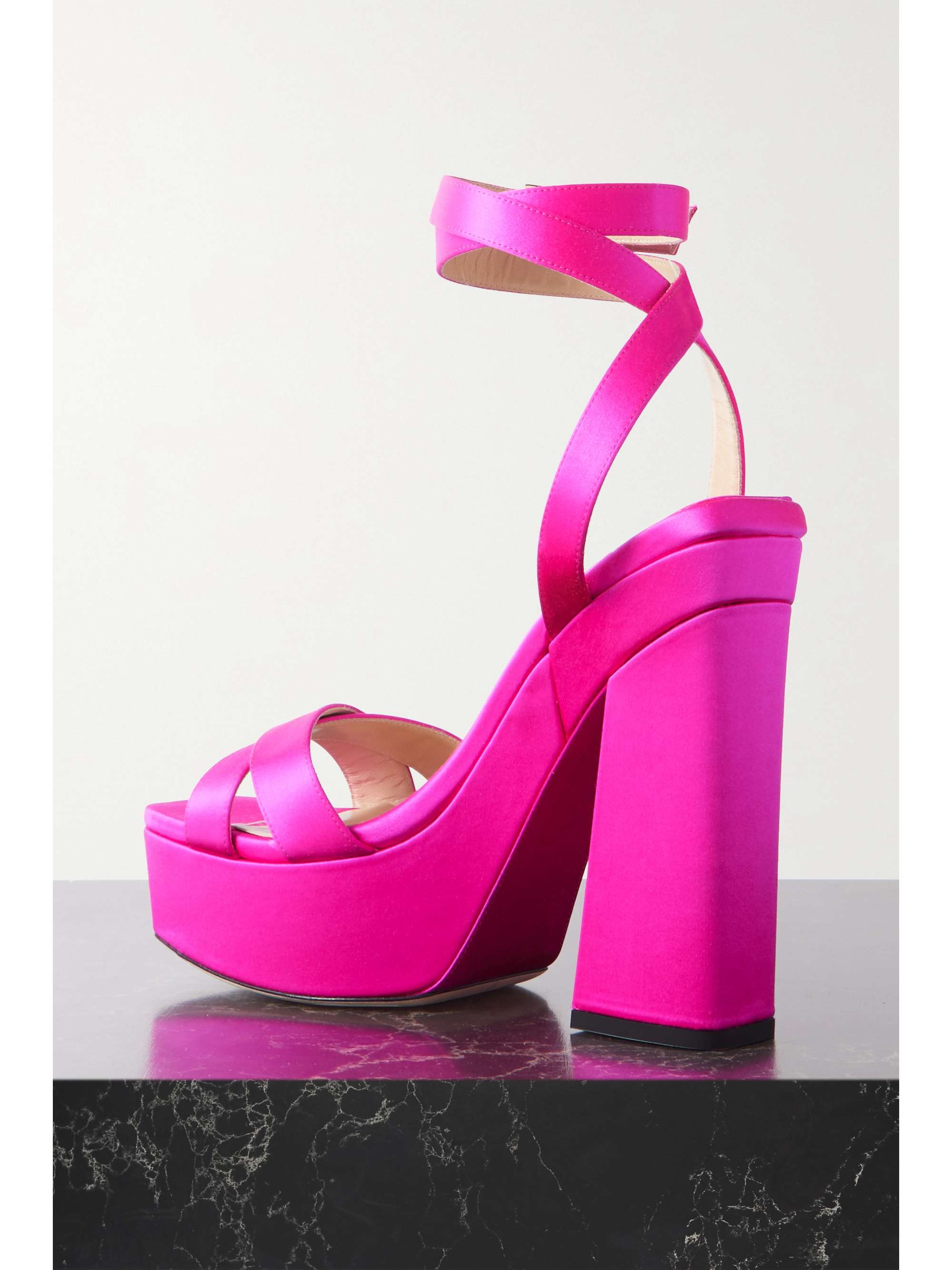 JIMMY CHOO Gaia 140 satin platform sandals