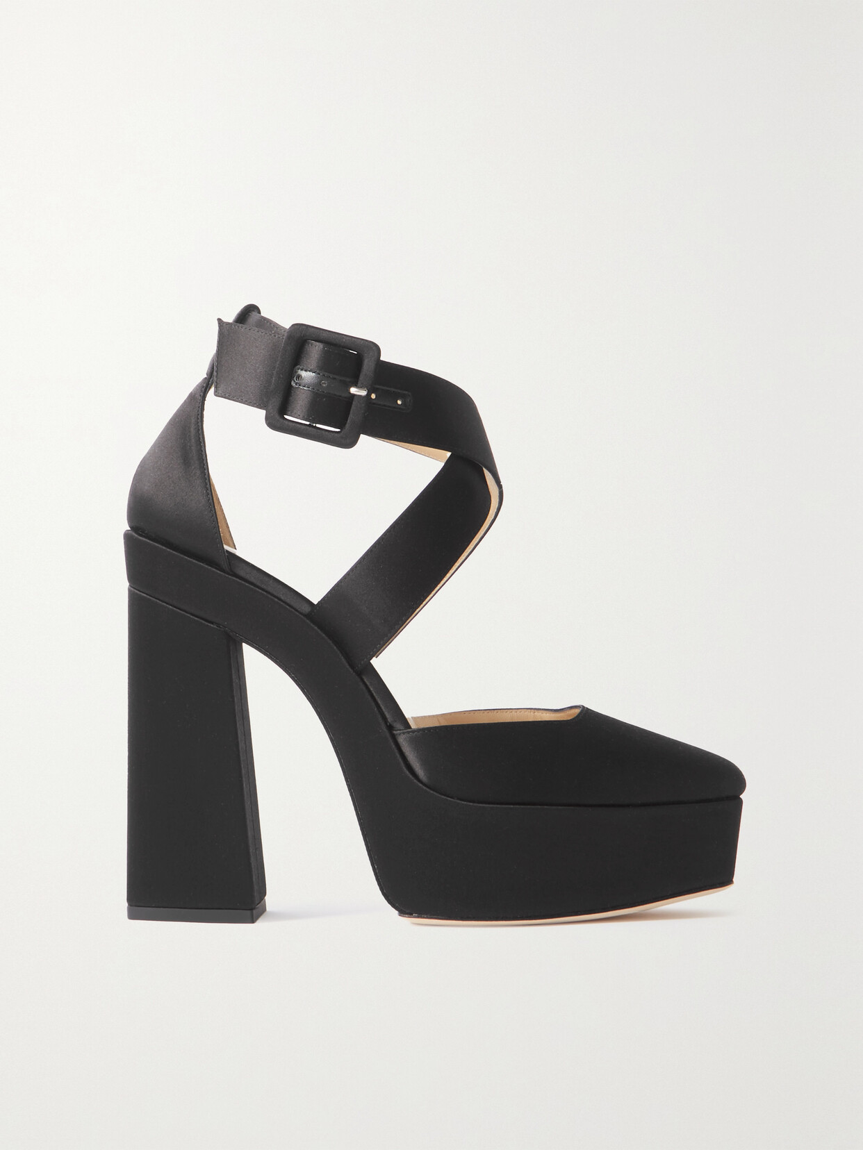 Jimmy Choo - Gian 140 Satin Platform Pumps - Black