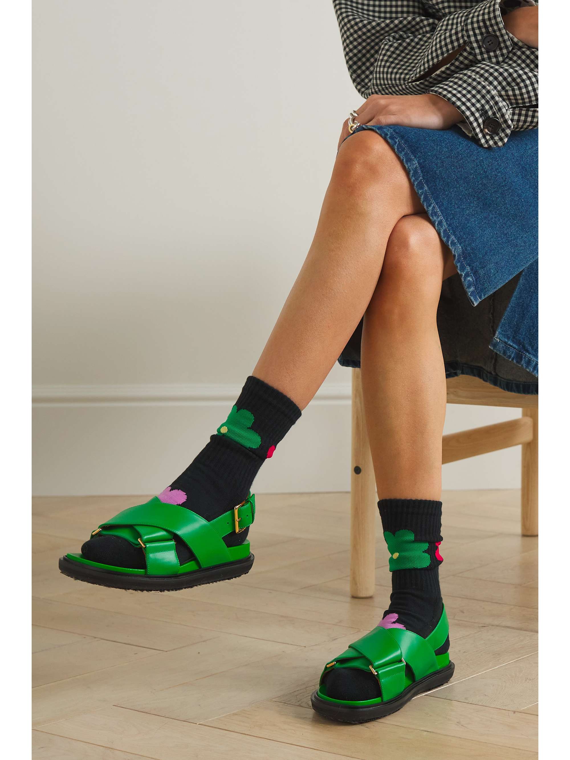 Green Embroidered striped cotton-poplin shirt | MARNI | NET-A-PORTER