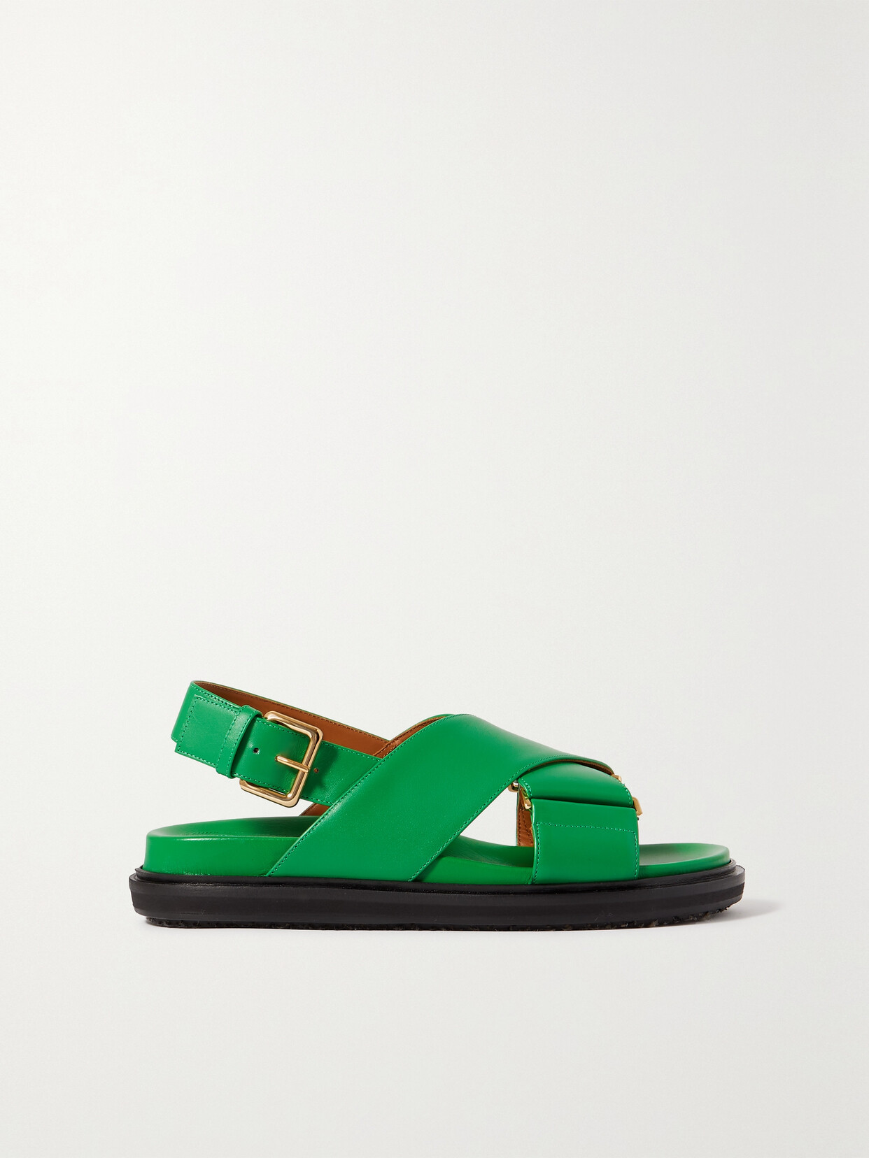 Marni - Fussbett Leather Slingback Sandals - Green