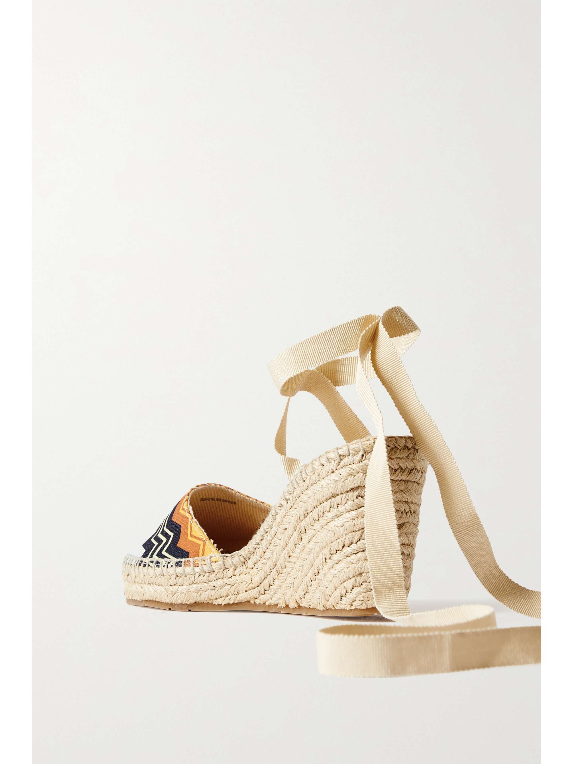 MISSONI Printed canvas wedge espadrilles