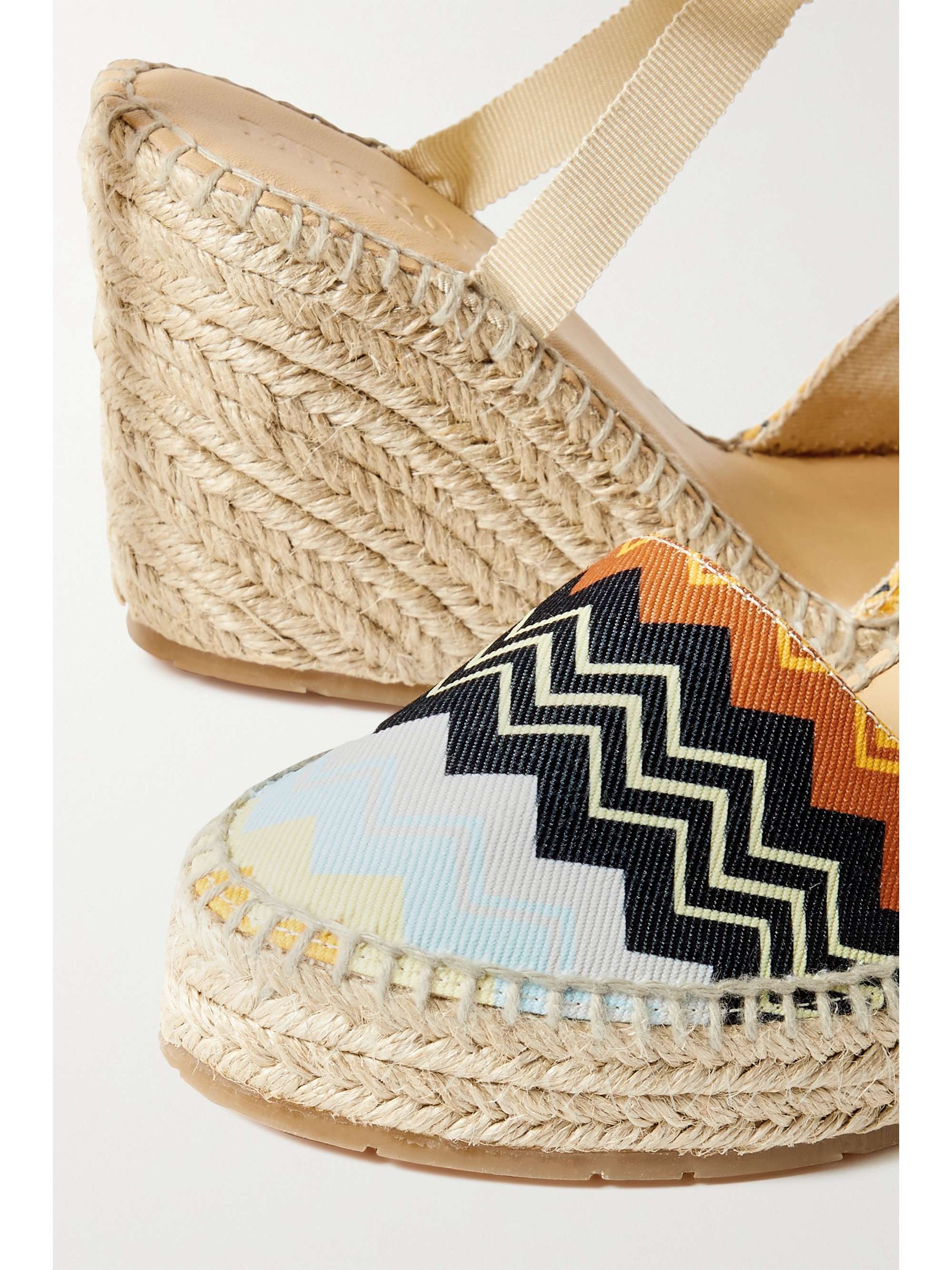 MISSONI Printed canvas wedge espadrilles