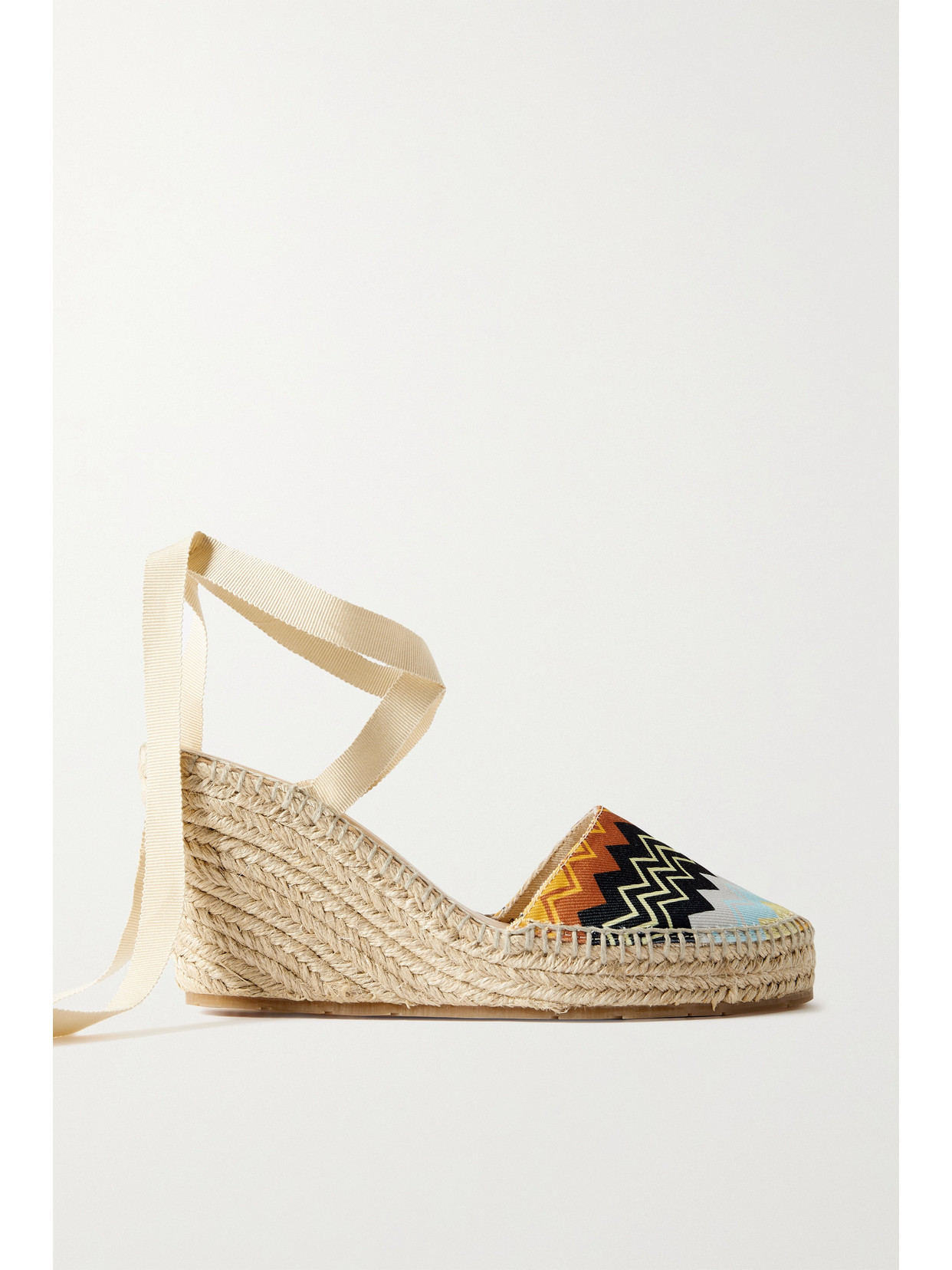 Missoni - Printed Canvas Wedge Espadrilles - Yellow