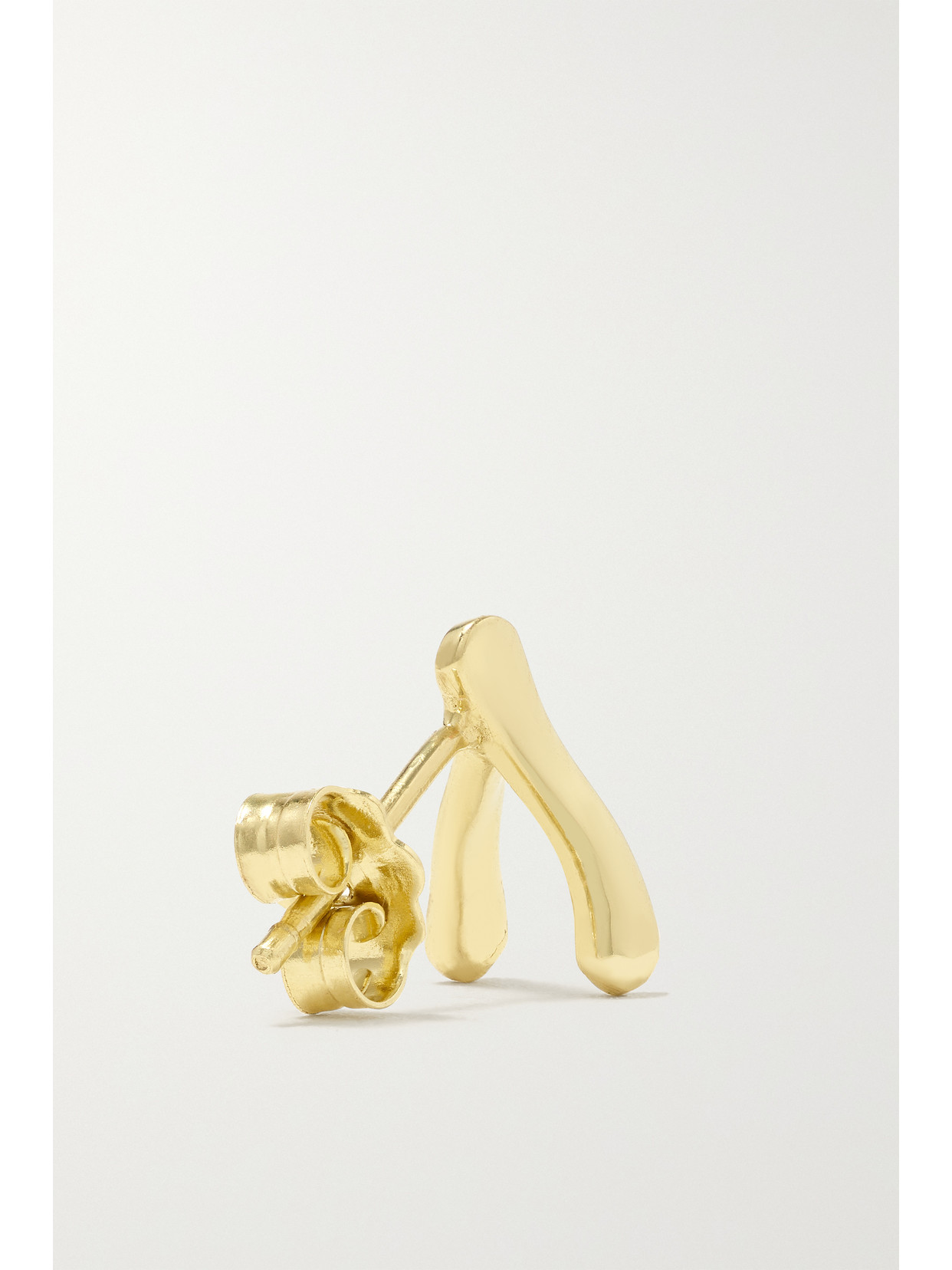 Shop Jennifer Meyer Mini Wishbone 18-karat Gold Earrings