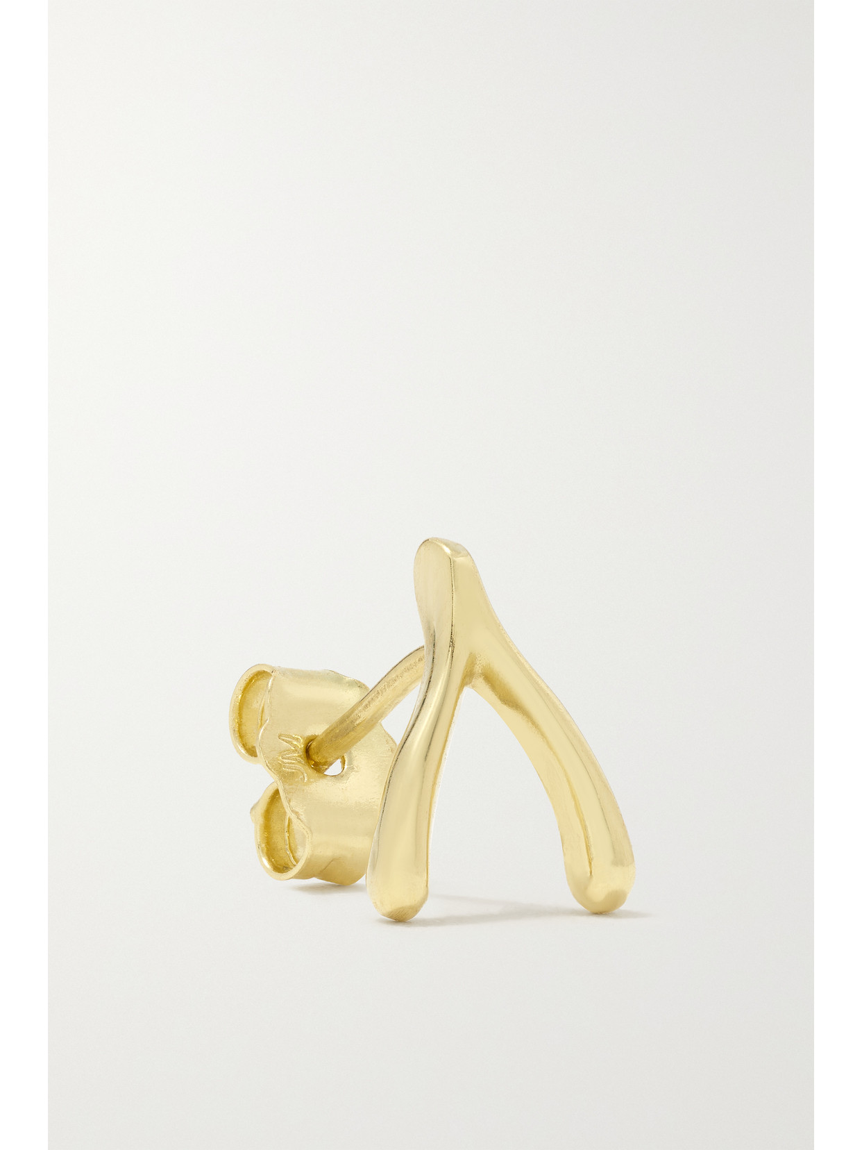 Shop Jennifer Meyer Mini Wishbone 18-karat Gold Earrings