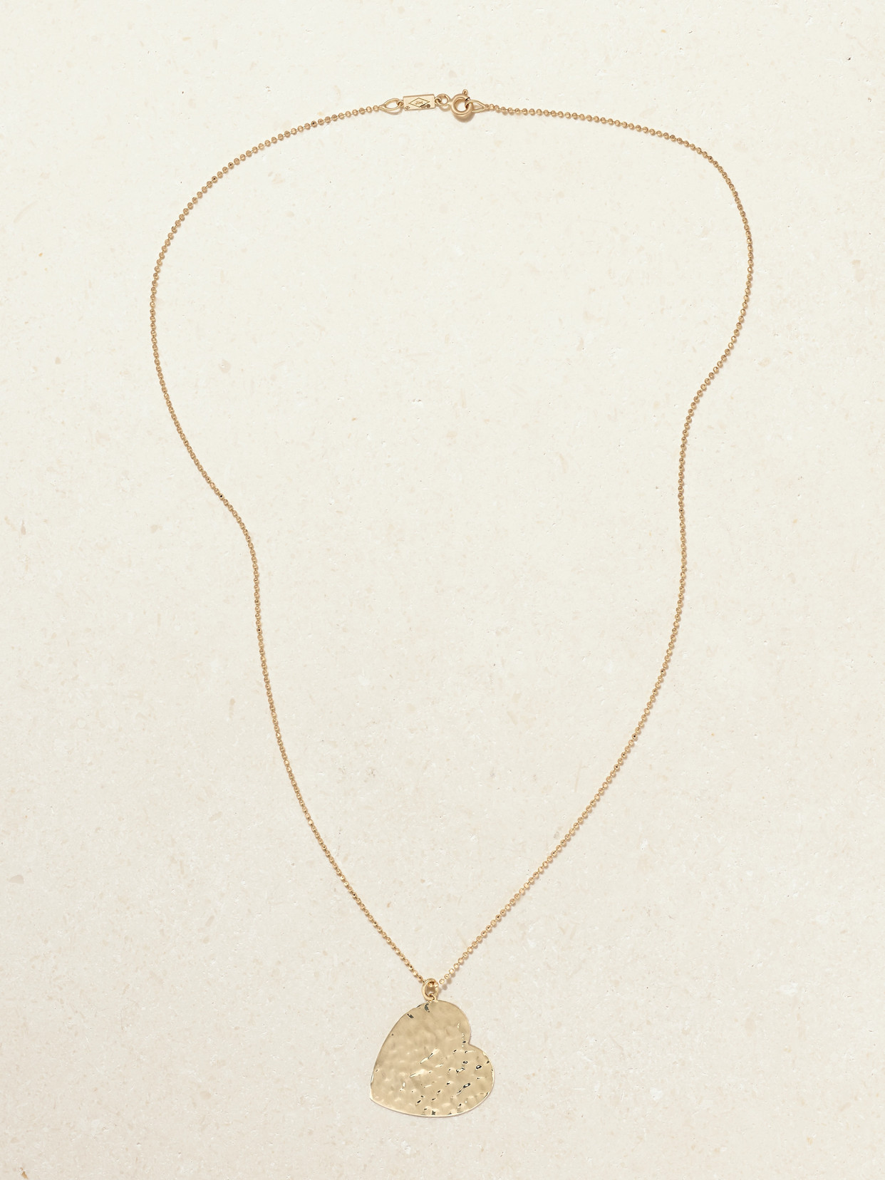 Jennifer Meyer Large Hammered Heart 18-karat Gold Necklace In Gold