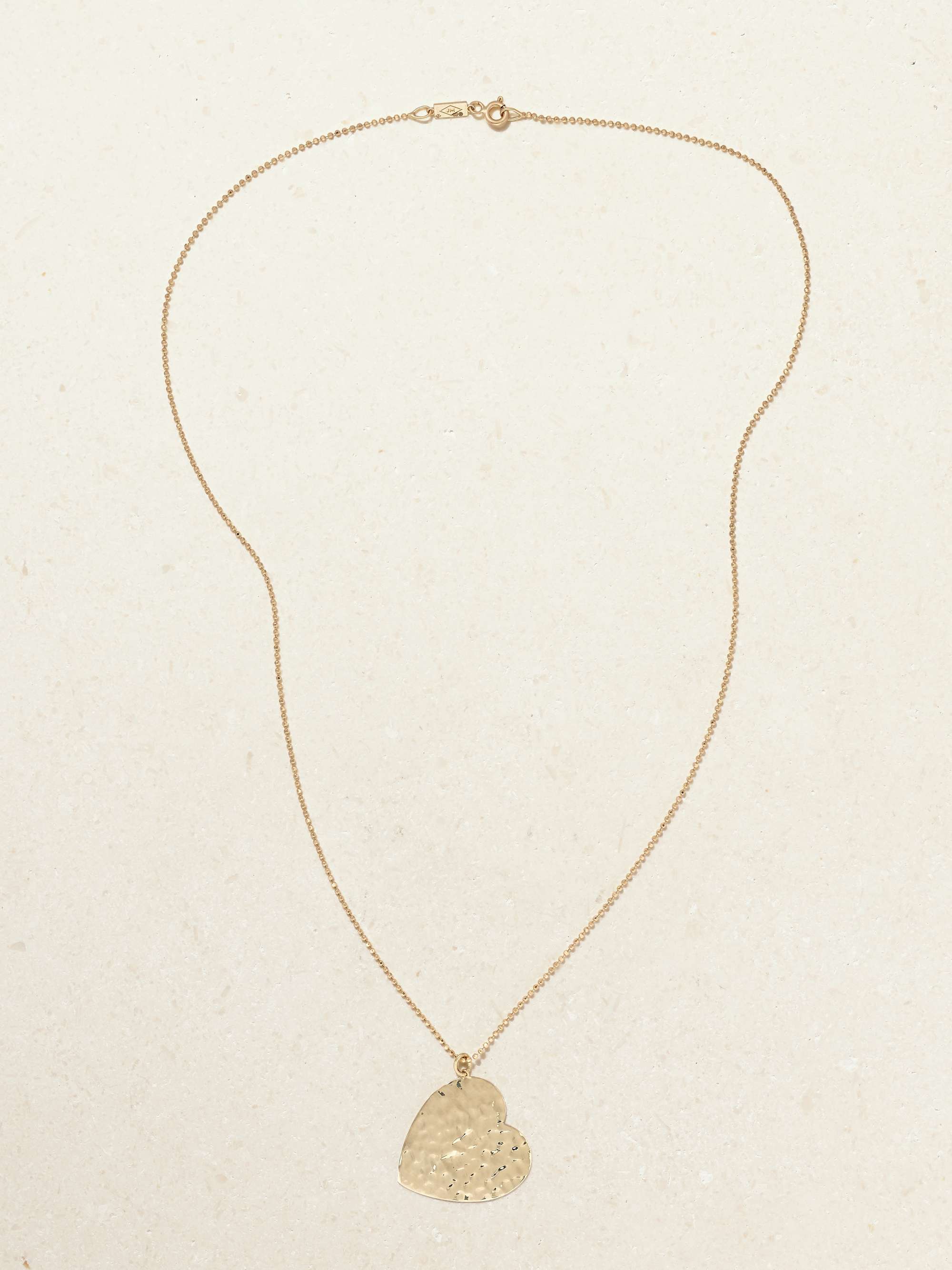 JENNIFER MEYER Large Hammered Heart 18-karat gold necklace