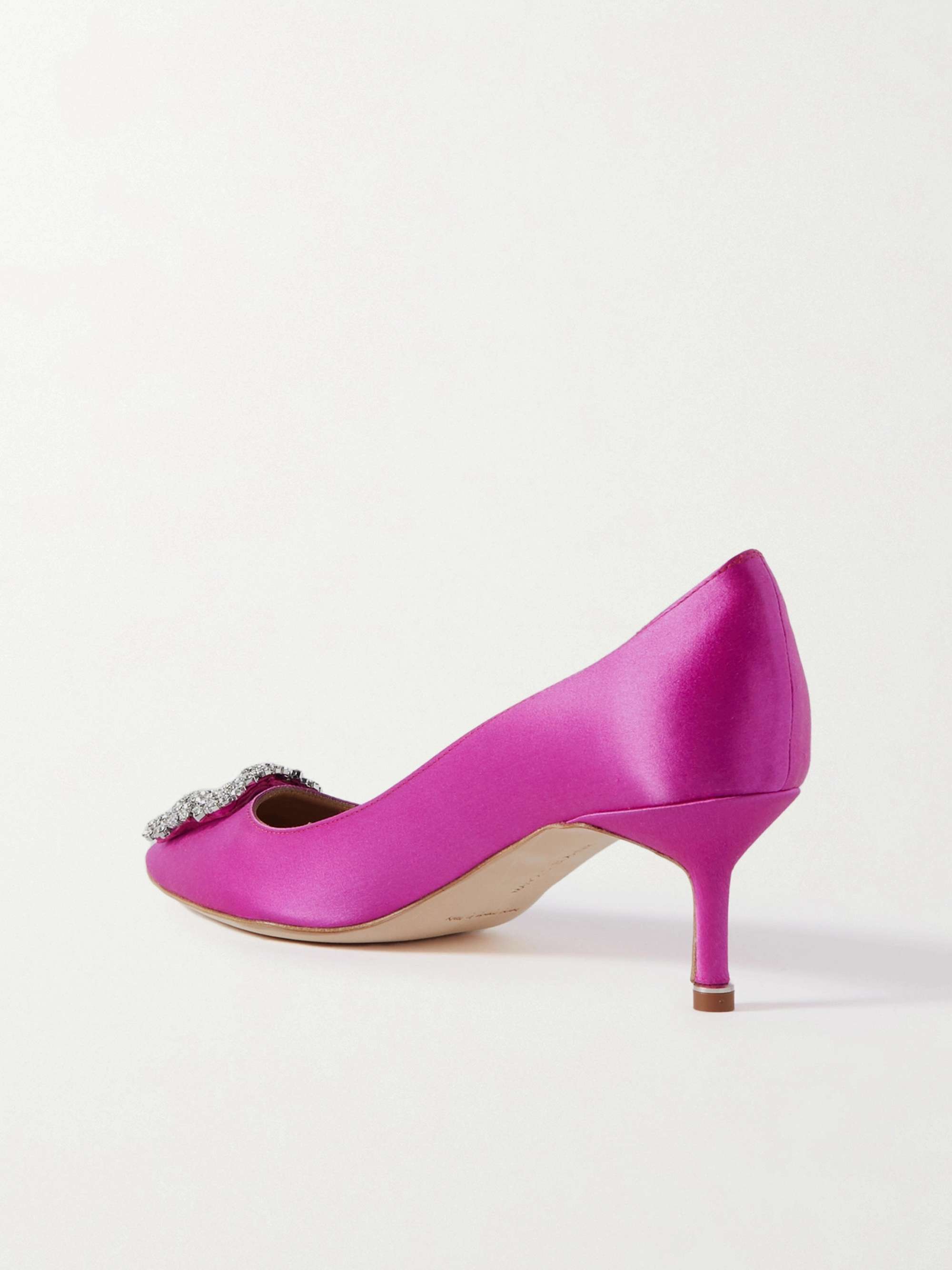 MANOLO BLAHNIK Hangisi 50 Pumps aus Satin mit Verzierung