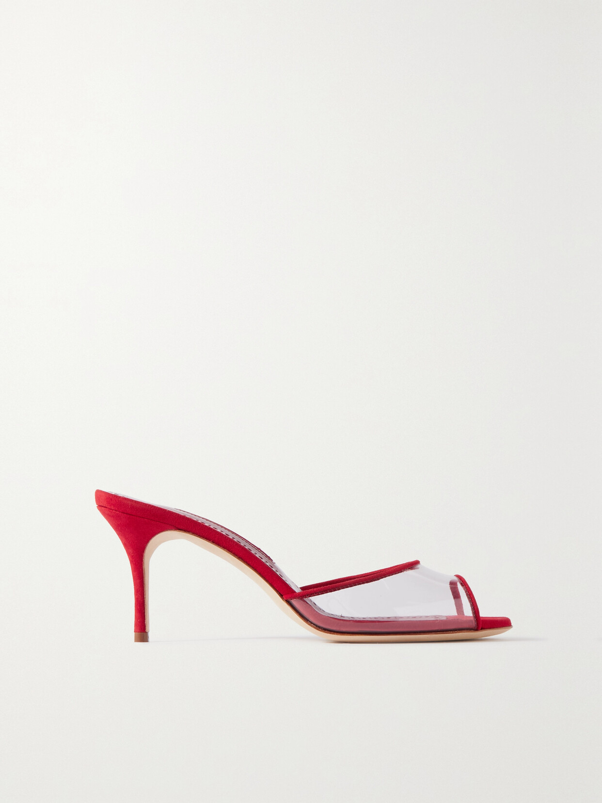 Manolo Blahnik Jadifa 70 Pvc And Suede Mules
