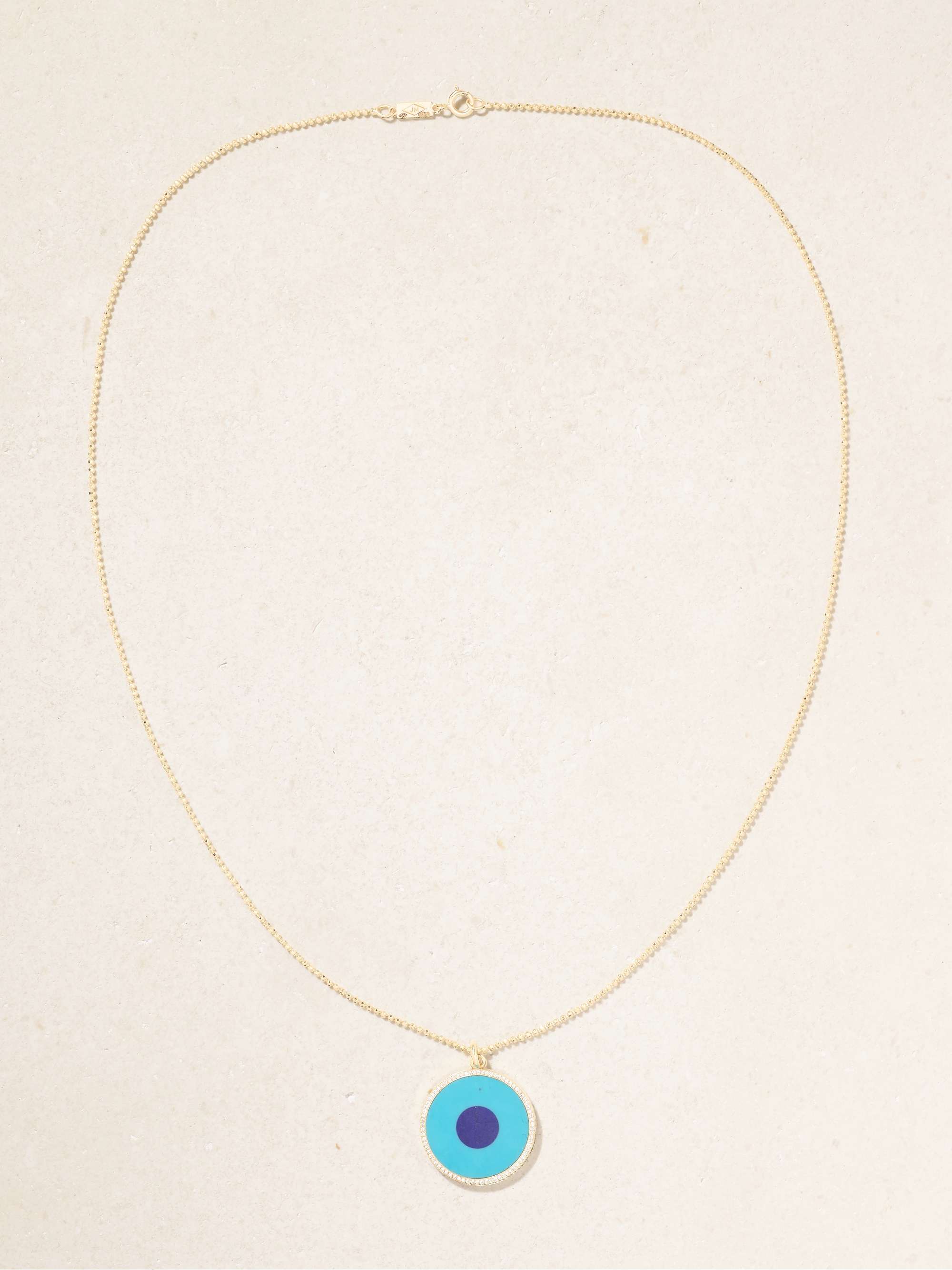 JENNIFER MEYER Large Evil Eye 18-karat gold multi-stone necklace