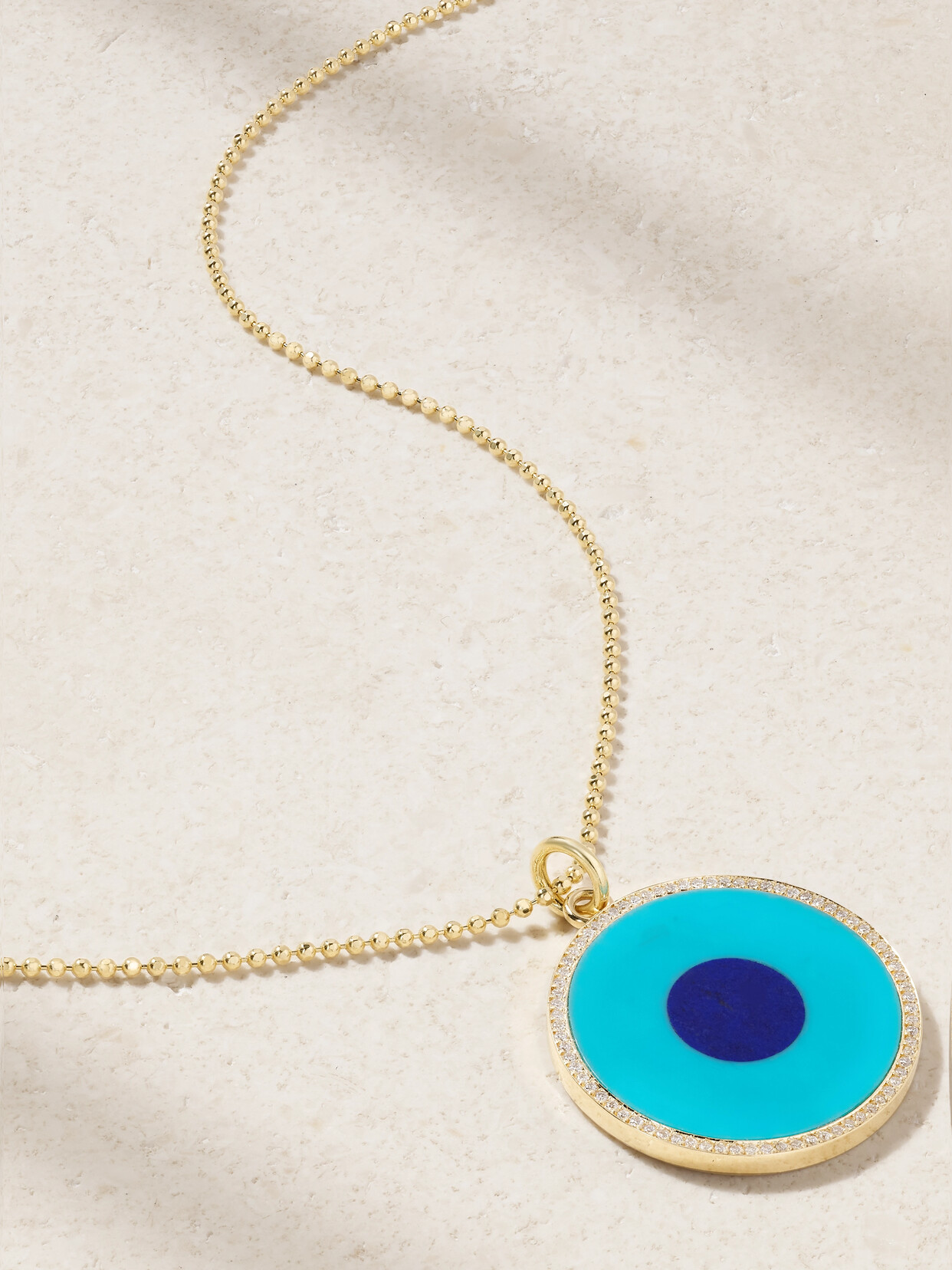 Jennifer Meyer Large Evil Eye 18-karat Gold Multi-stone Necklace