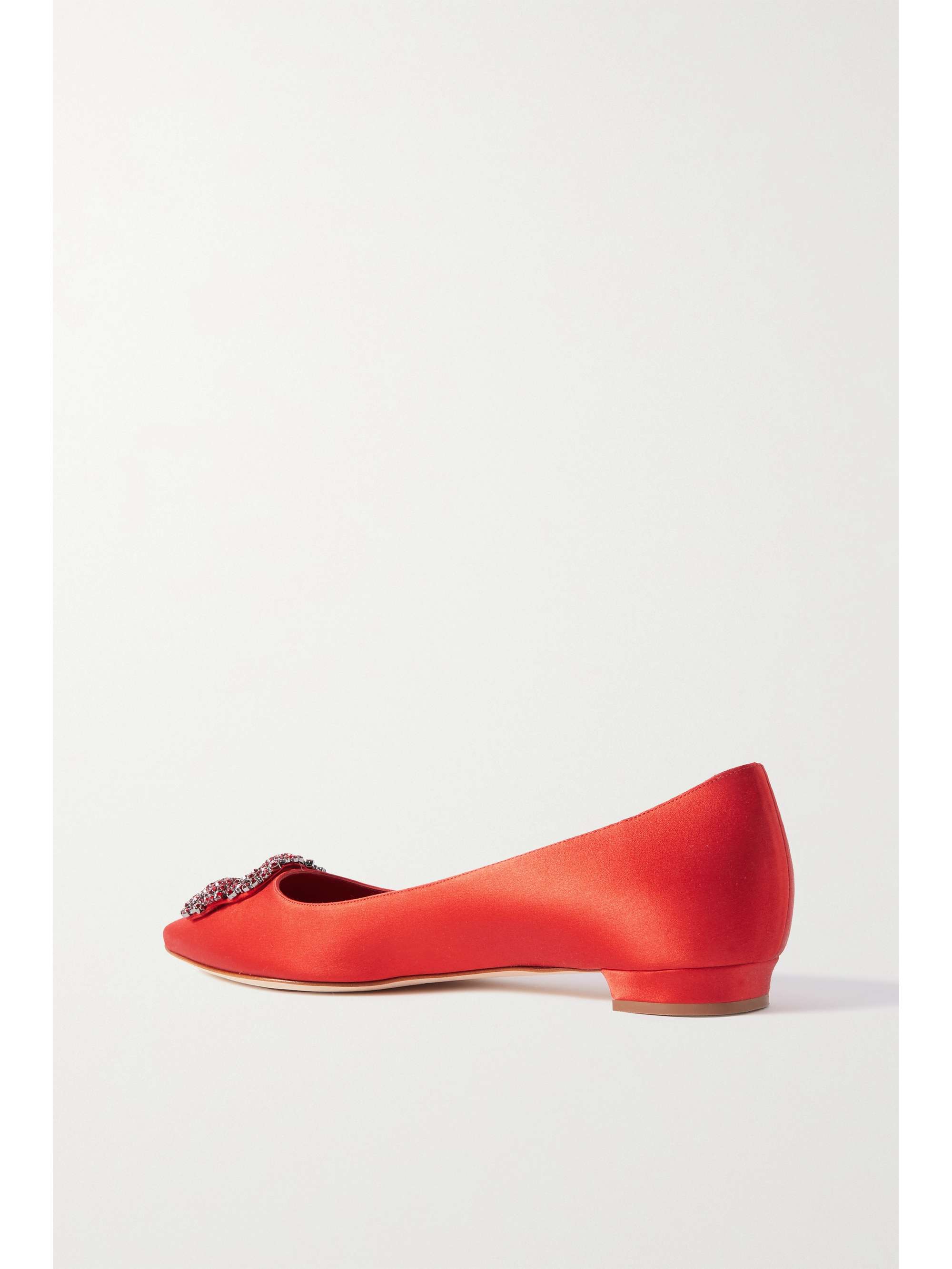MANOLO BLAHNIK Hangisiflat Ballerinas aus Satin mit Verzierung