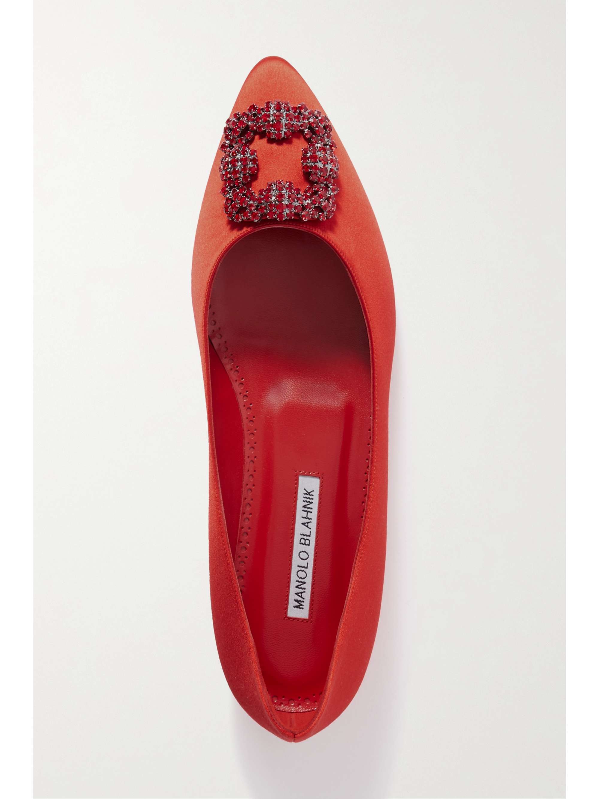 MANOLO BLAHNIK Hangisiflat Ballerinas aus Satin mit Verzierung