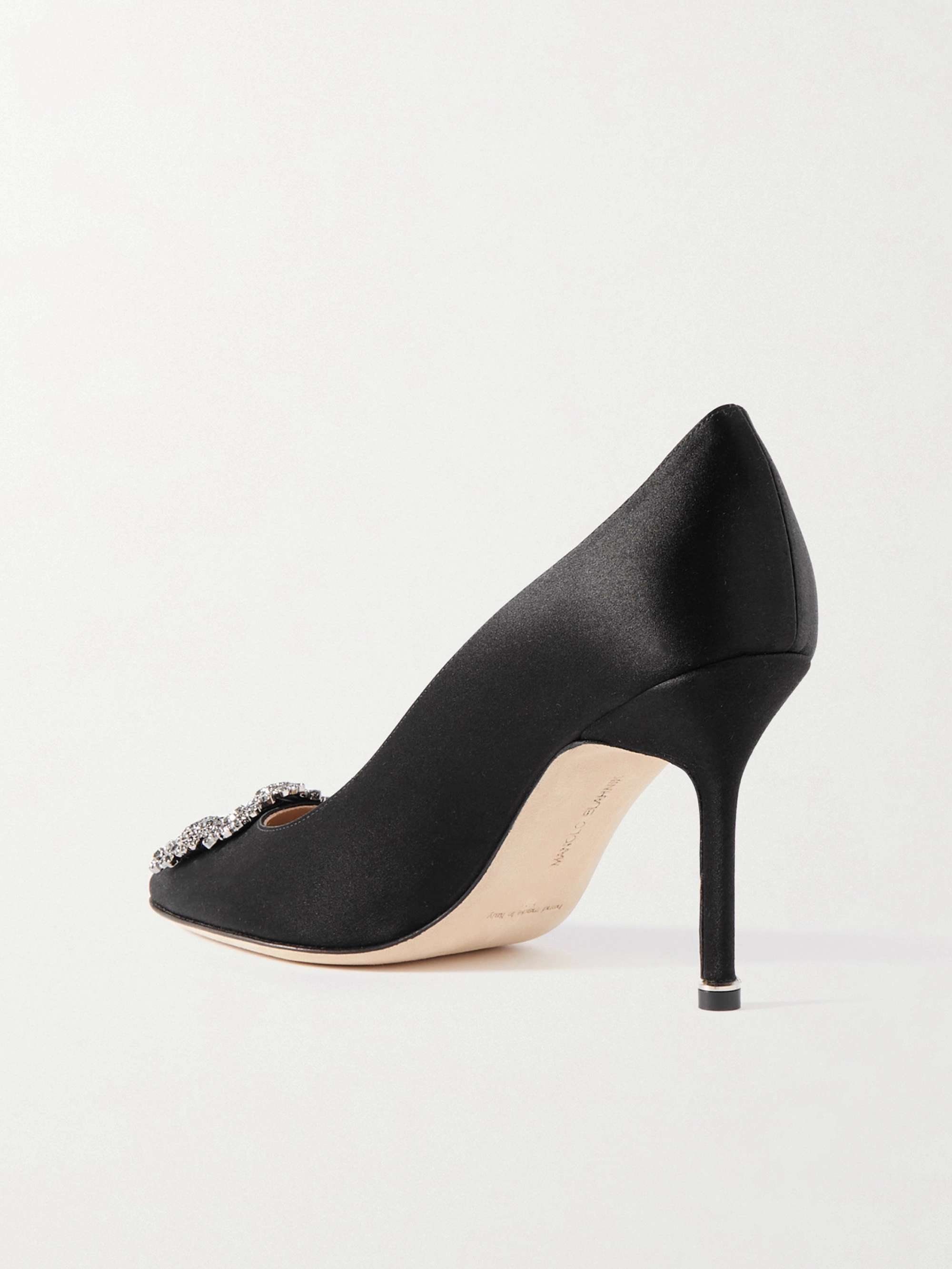 MANOLO BLAHNIK Hangisi 50 embellished satin pumps