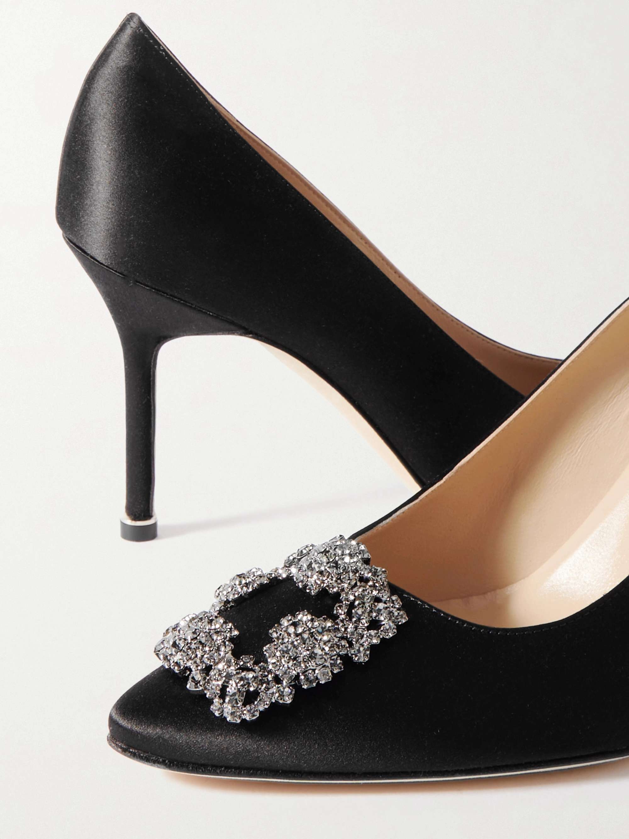 MANOLO BLAHNIK Hangisi 50 embellished satin pumps