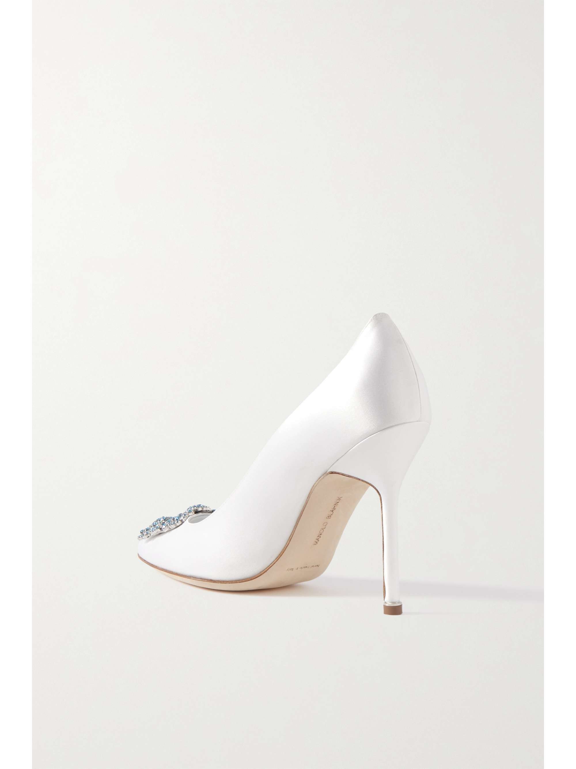 MANOLO BLAHNIK Hangisi 105 Pumps aus Satin mit Verzierung