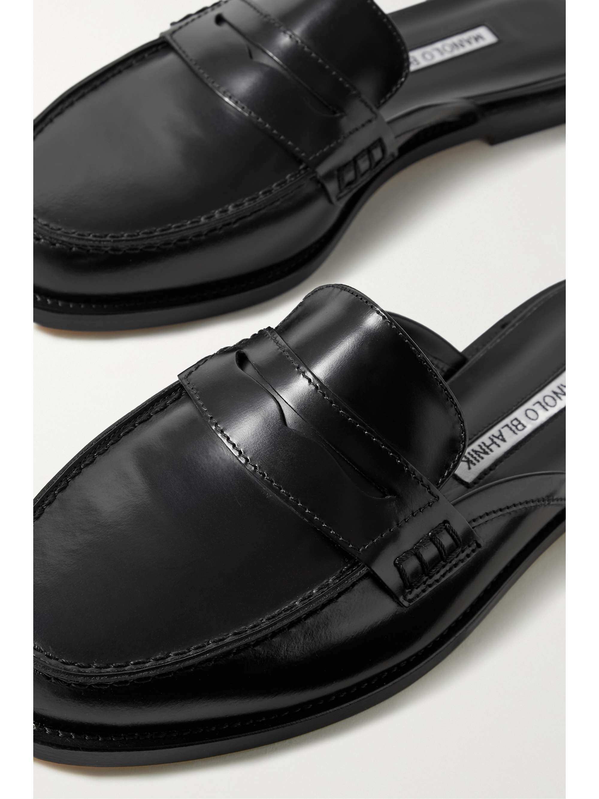 MANOLO BLAHNIK Perritamu leather slippers
