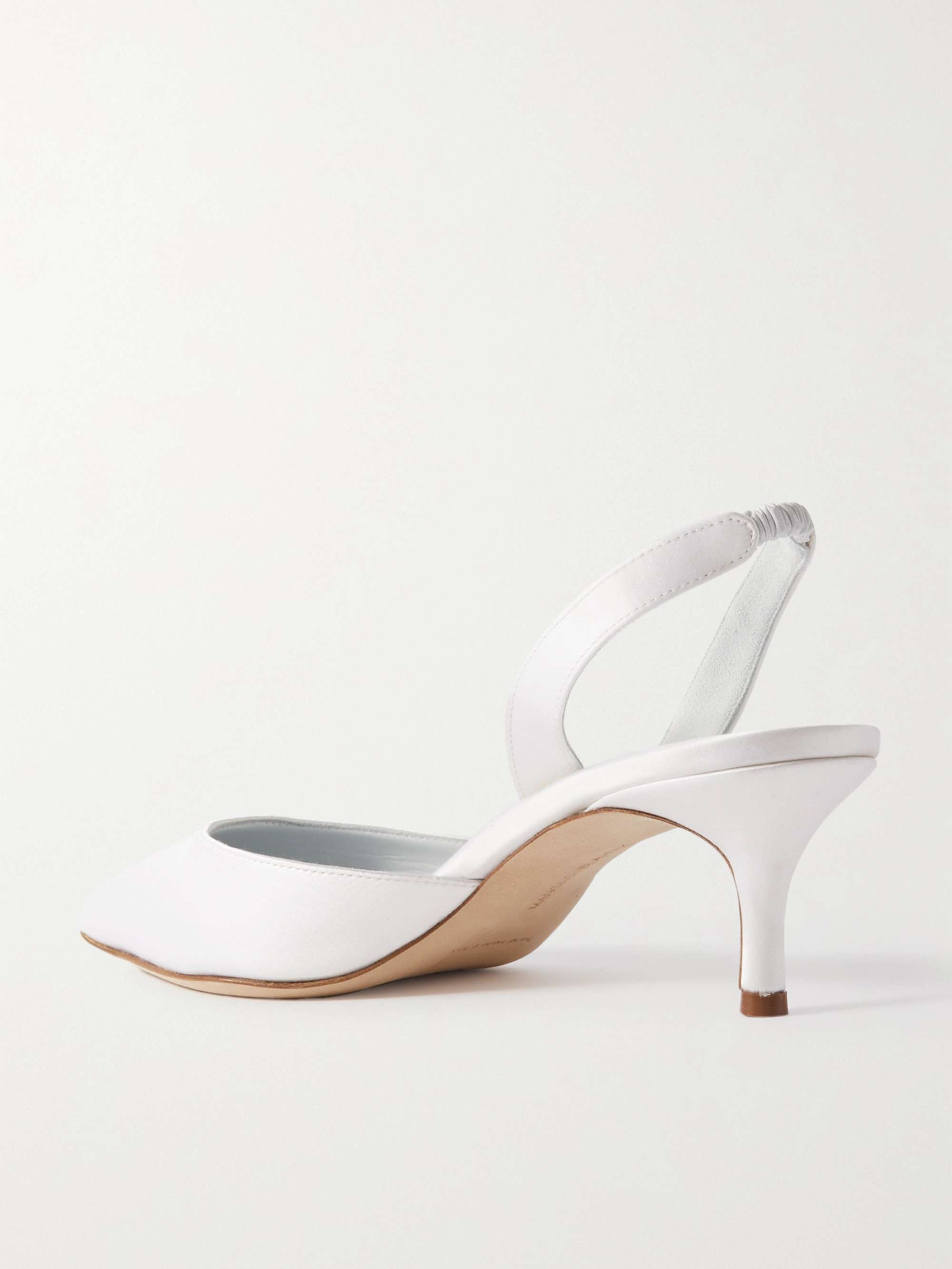 MANOLO BLAHNIK Carolyne Bridal 50 satin slingback pumps
