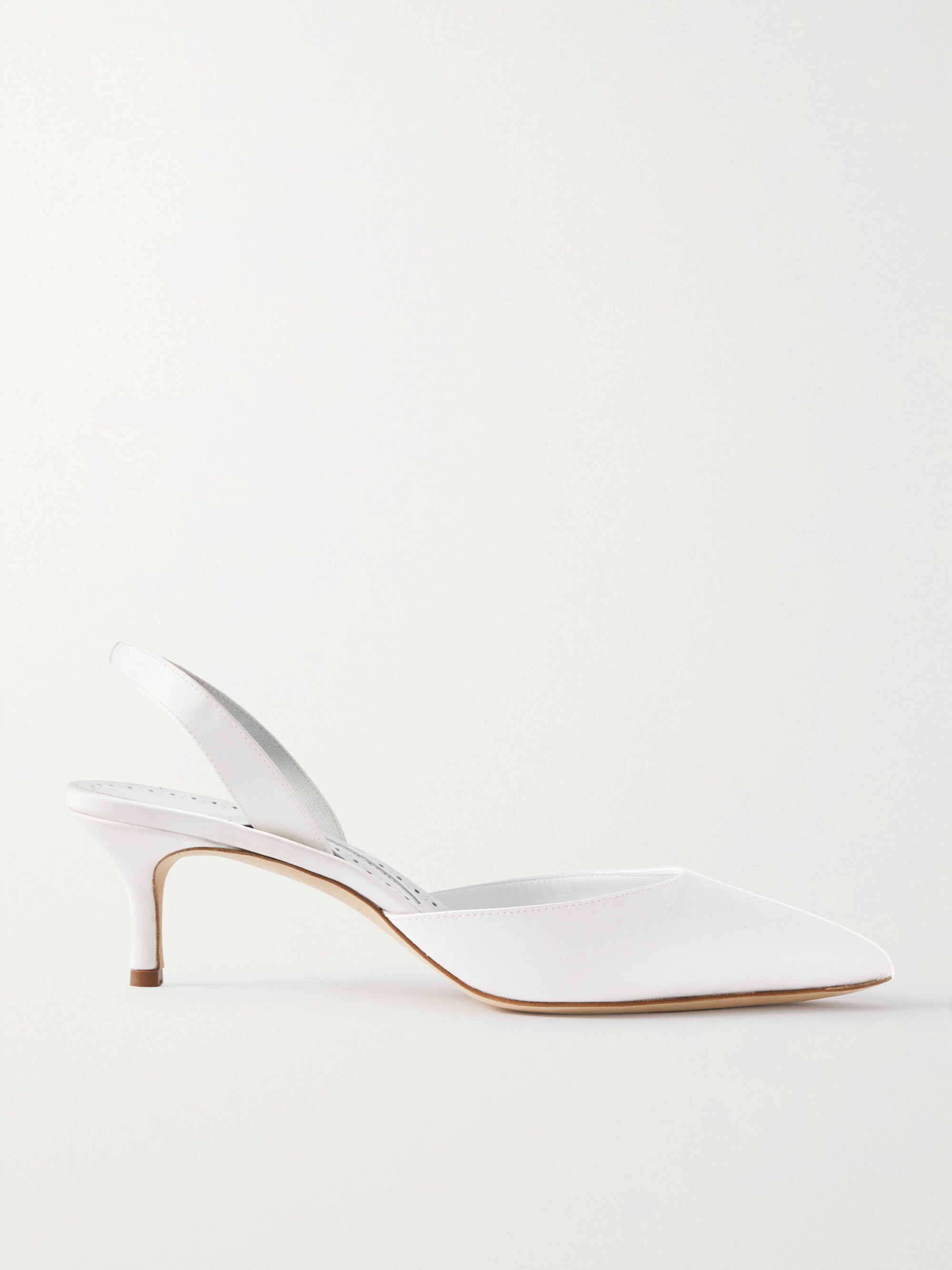 MANOLO BLAHNIK Carolyne Bridal 50 satin slingback pumps