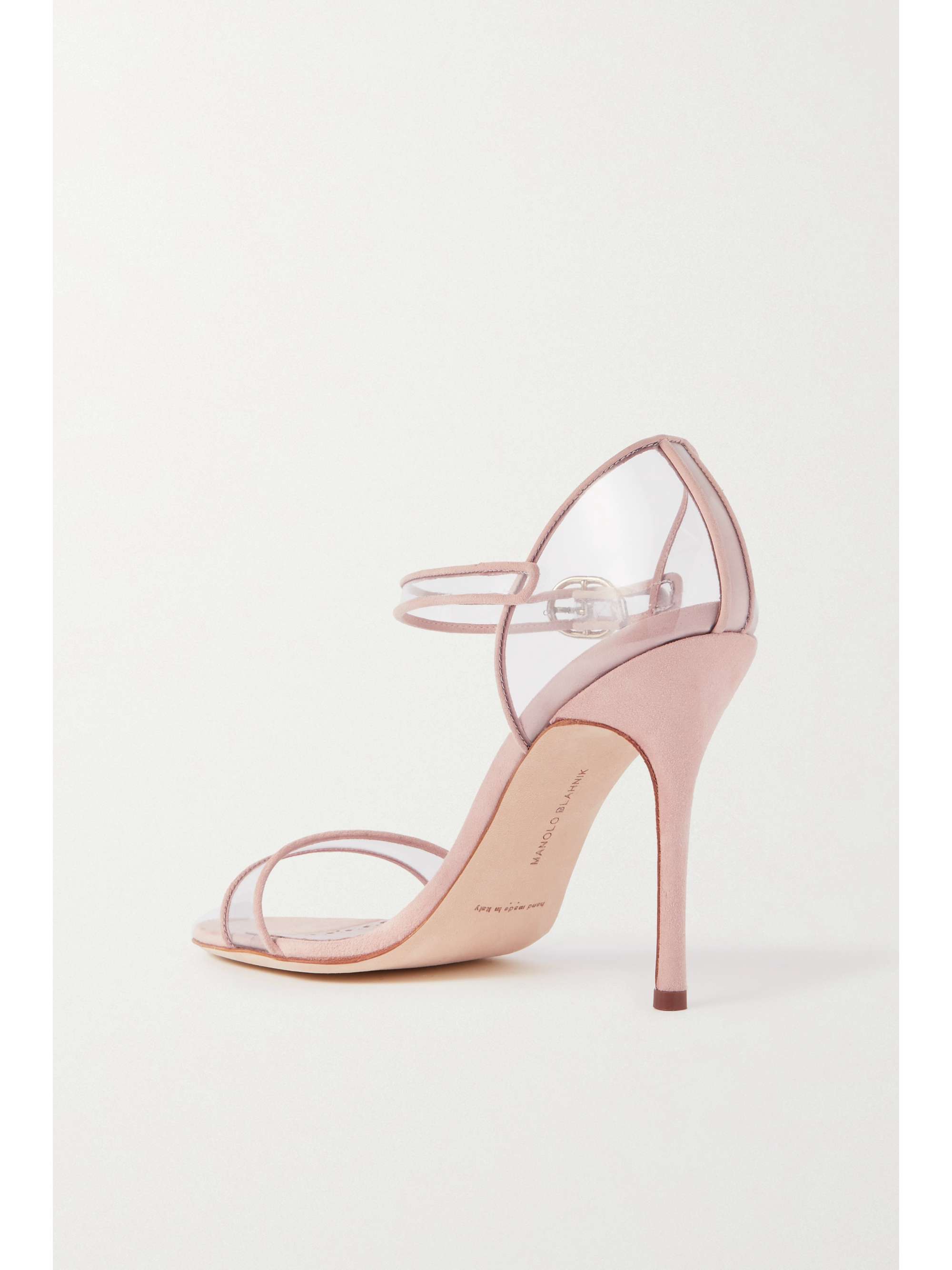 MANOLO BLAHNIK Sandales en PVC et en daim Fersen 105