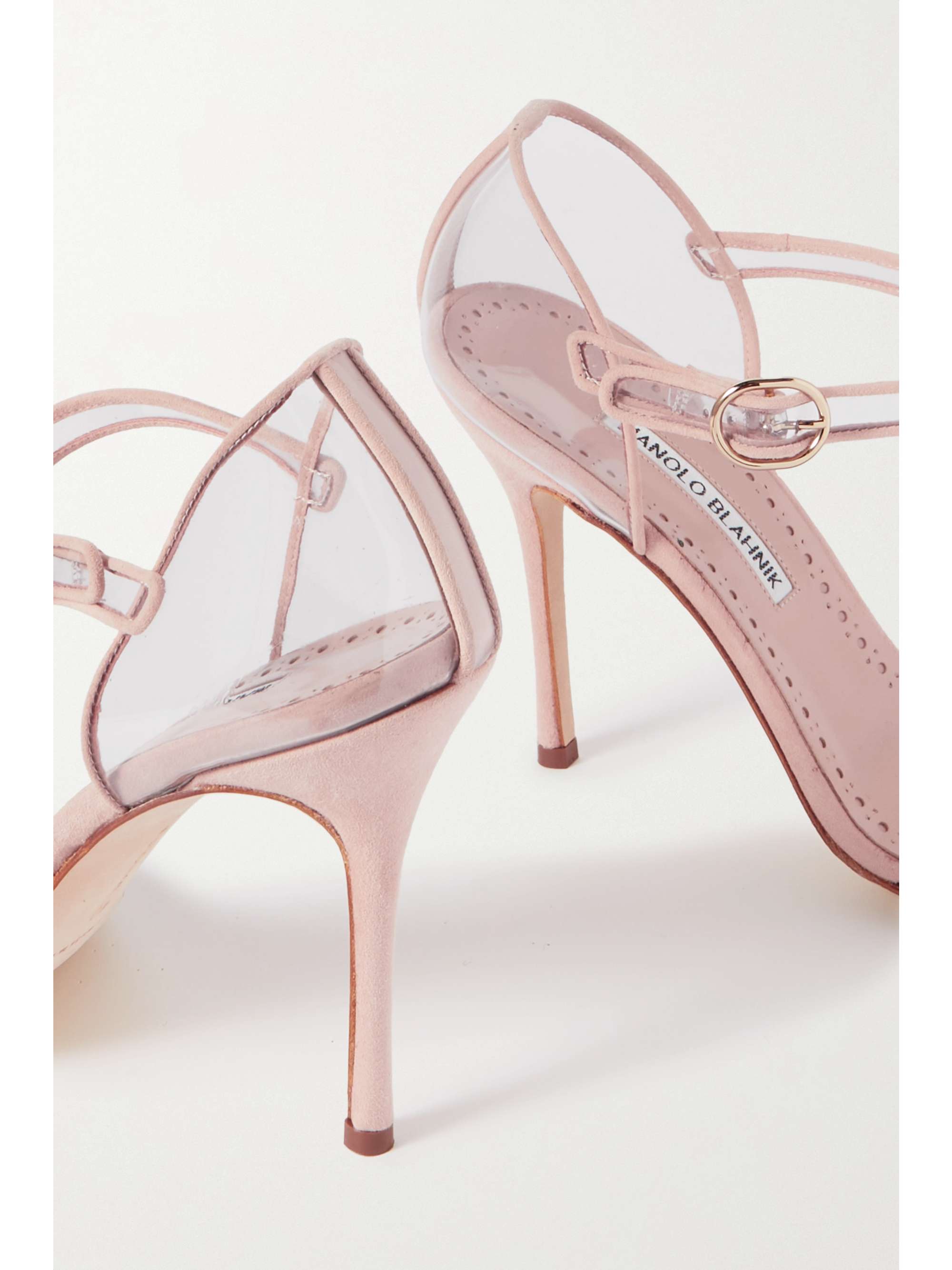 MANOLO BLAHNIK Sandales en PVC et en daim Fersen 105