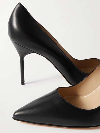 Escarpins Manolo Blahnik BB Lame 90 - Taille 41/42, Argent Avec Dentelle Noire, Neufs Sans Boîte