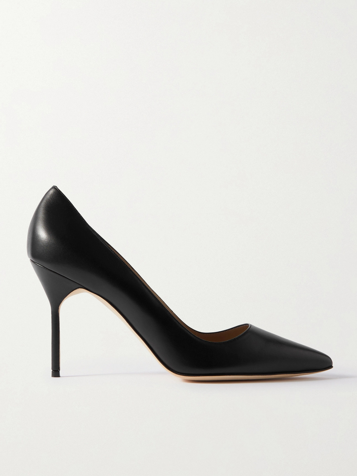 Shop Manolo Blahnik Bb 90 Leather Pumps In Black