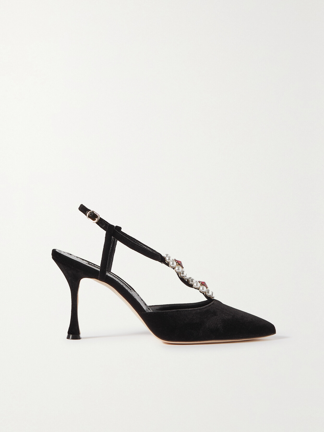 Manolo Blahnik Mabala 90 Embellished Velvet Pumps