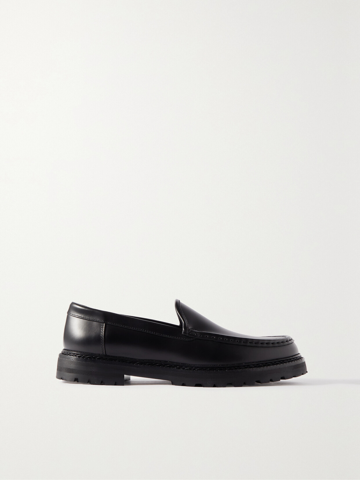 MANOLO BLAHNIK DINERALO LEATHER LOAFERS