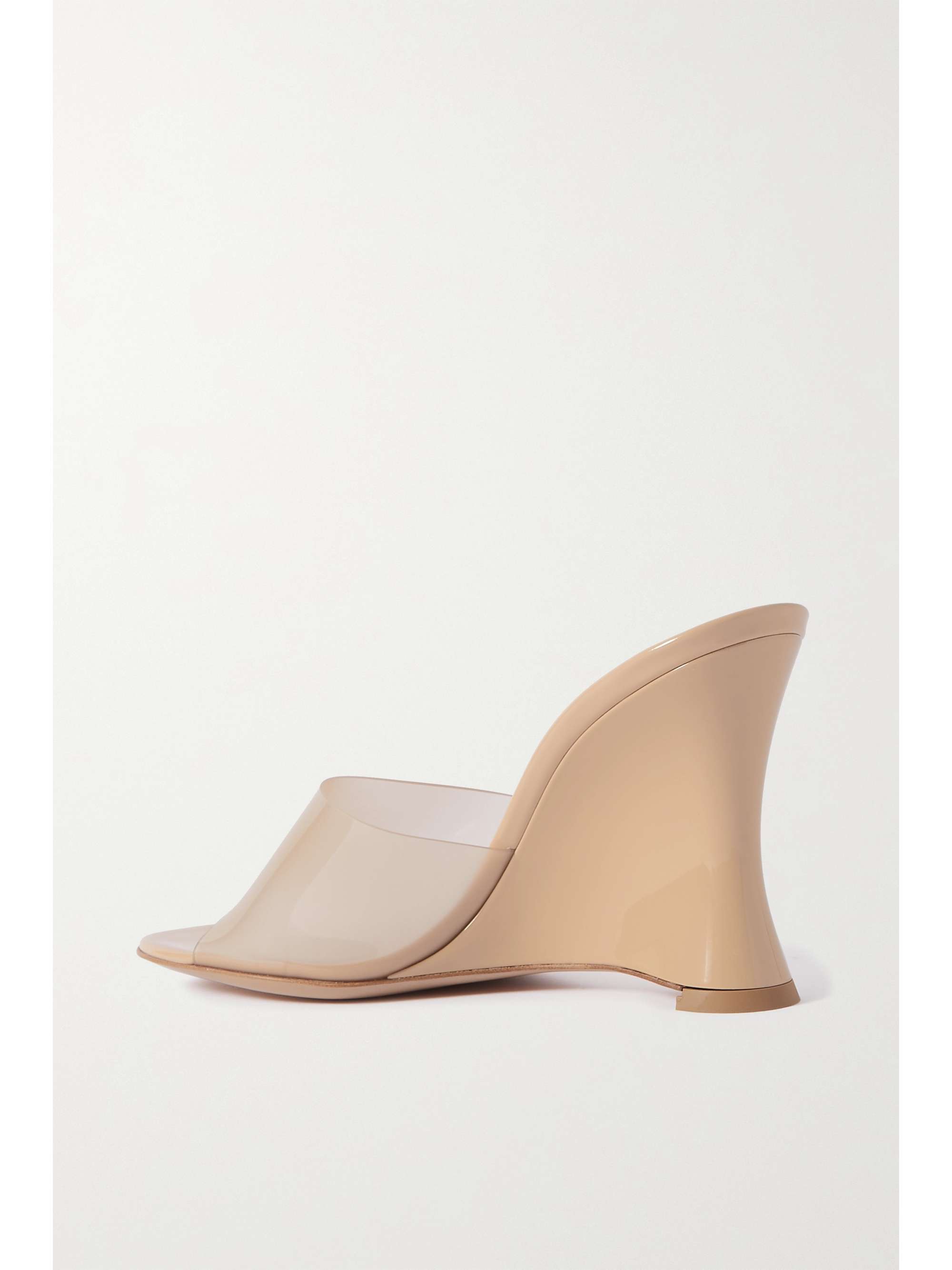 GIANVITO ROSSI Sandales compensées en cuir verni et en PVC Futura 95