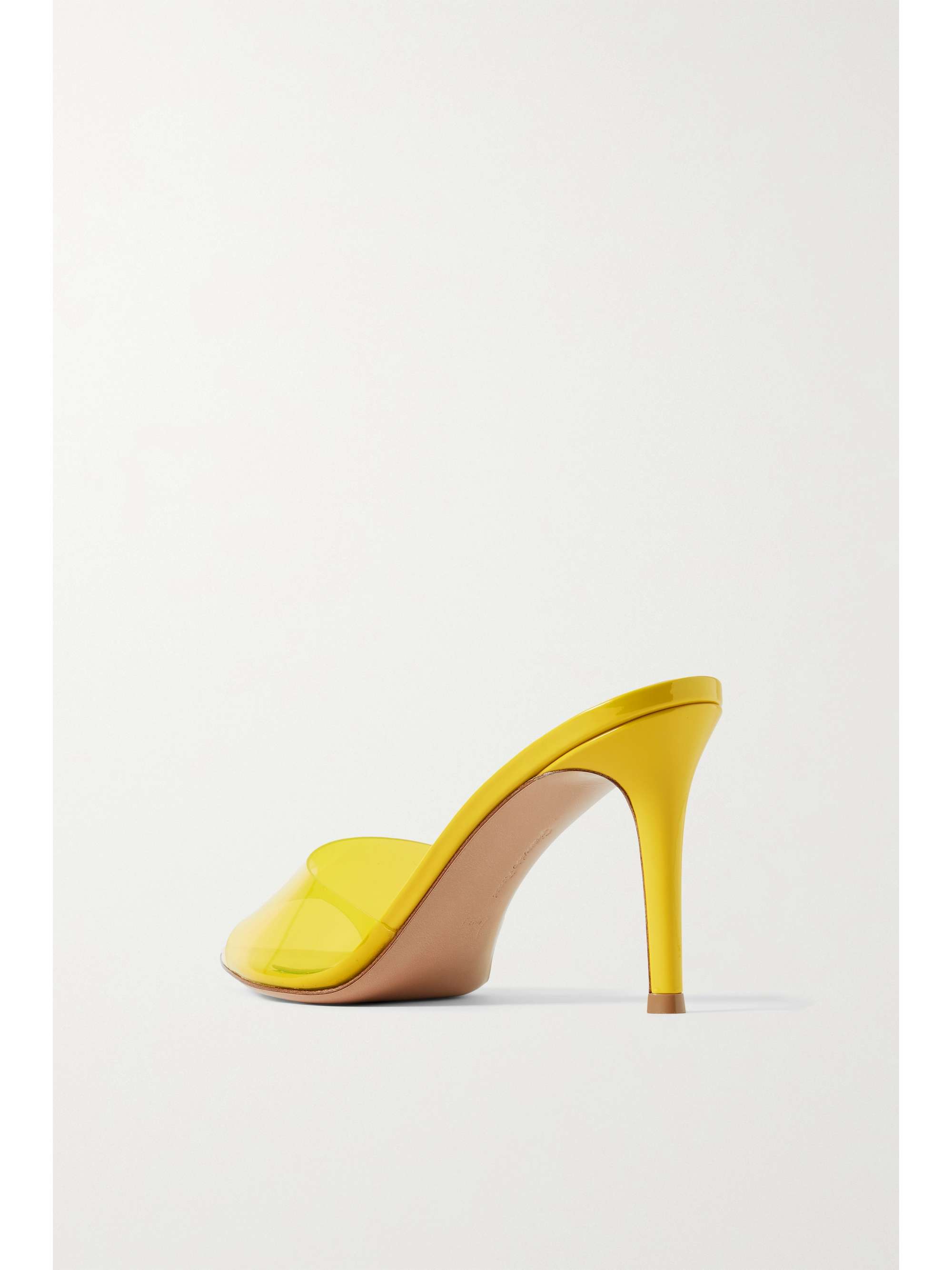 GIANVITO ROSSI Elle 85 PVC and patent-leather mules