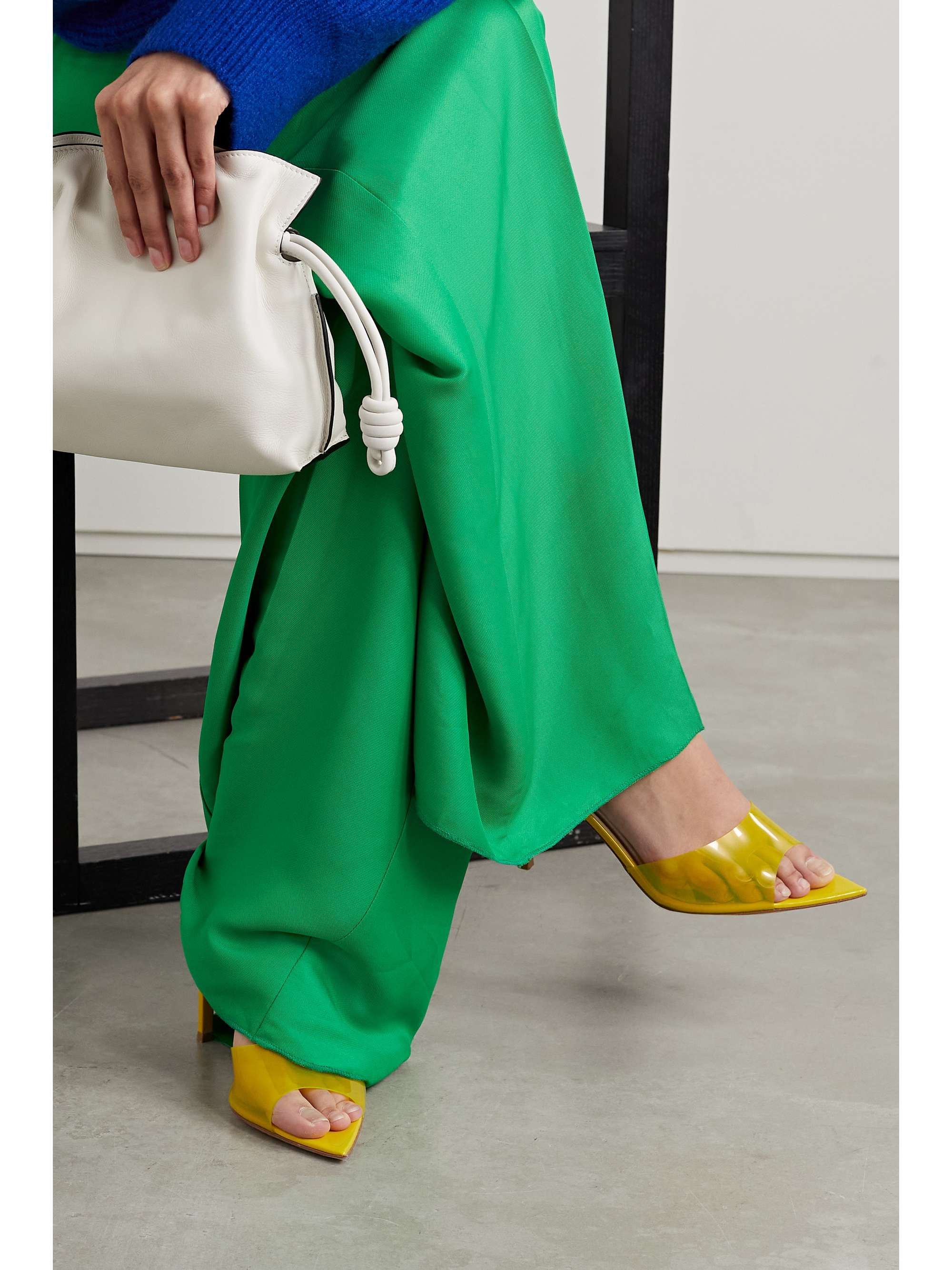 GIANVITO ROSSI Elle 85 PVC and patent-leather mules