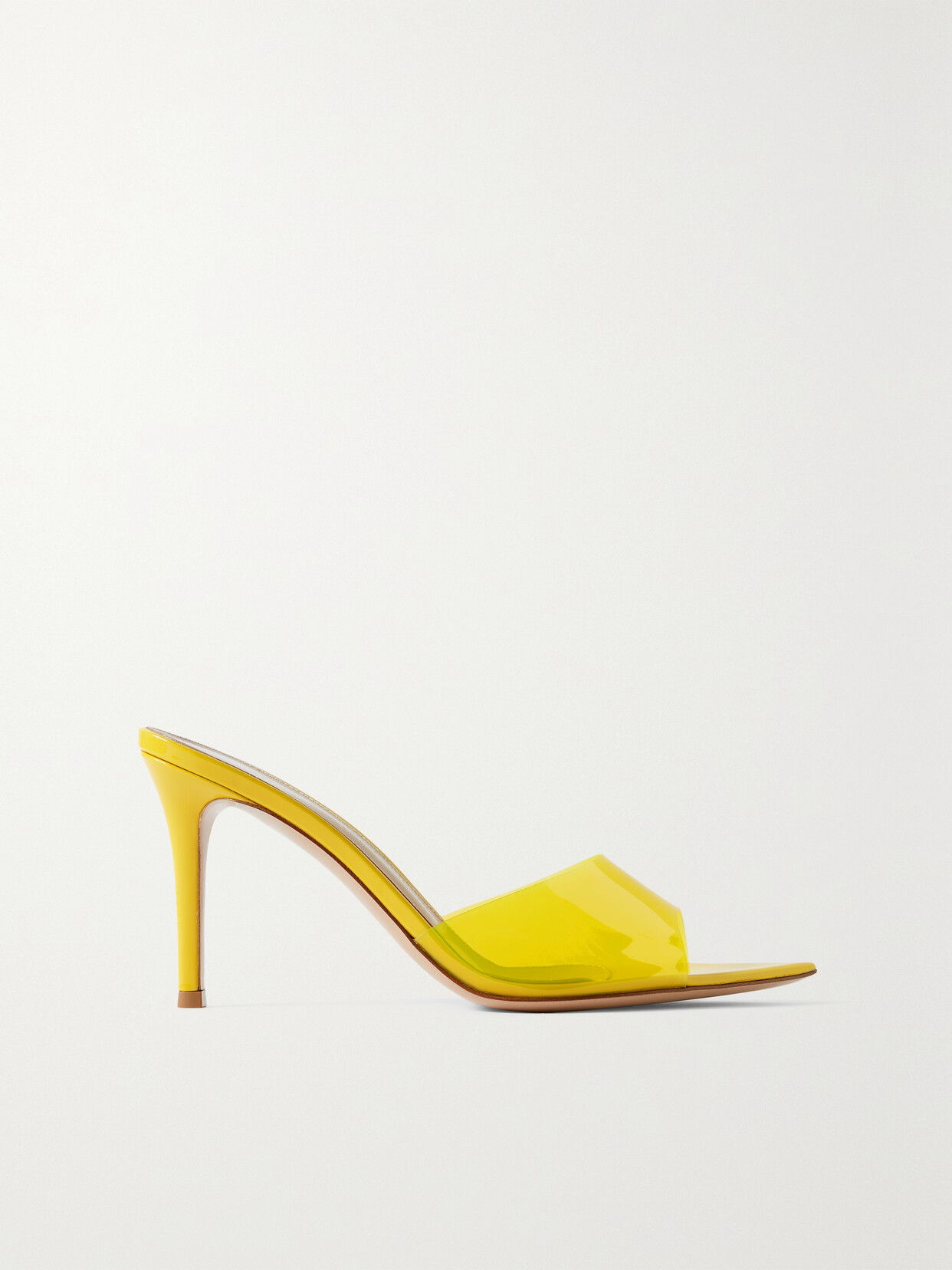 Gianvito Rossi - Elle 85 Patent-leather And Pvc Mules - Yellow