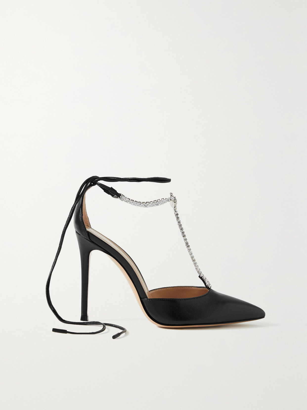 Gianvito Rossi Brilliant 105 Crystal-embellished Leather Pumps In Black