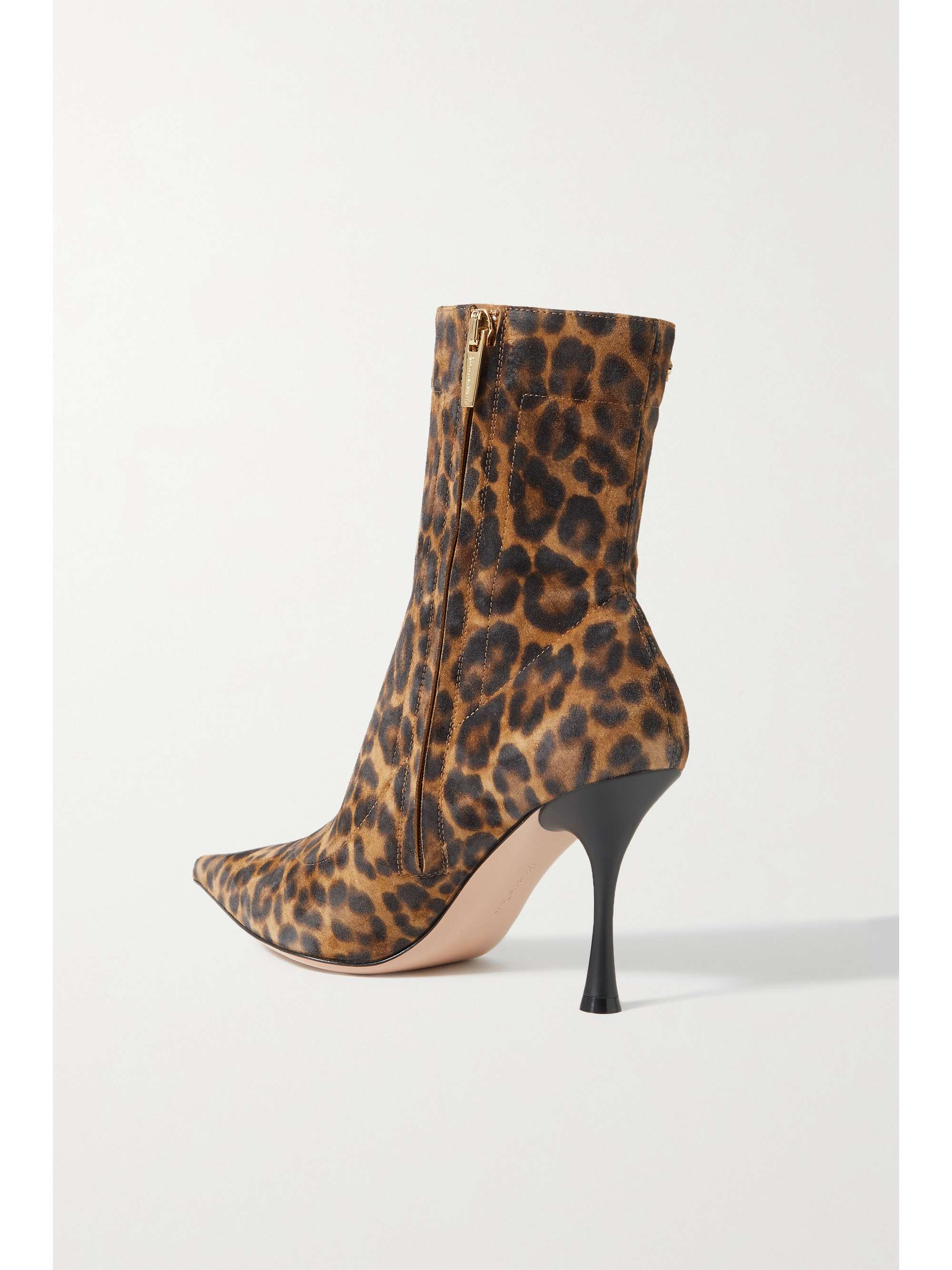 GIANVITO ROSSI 85 leopard-print suede ankle boots