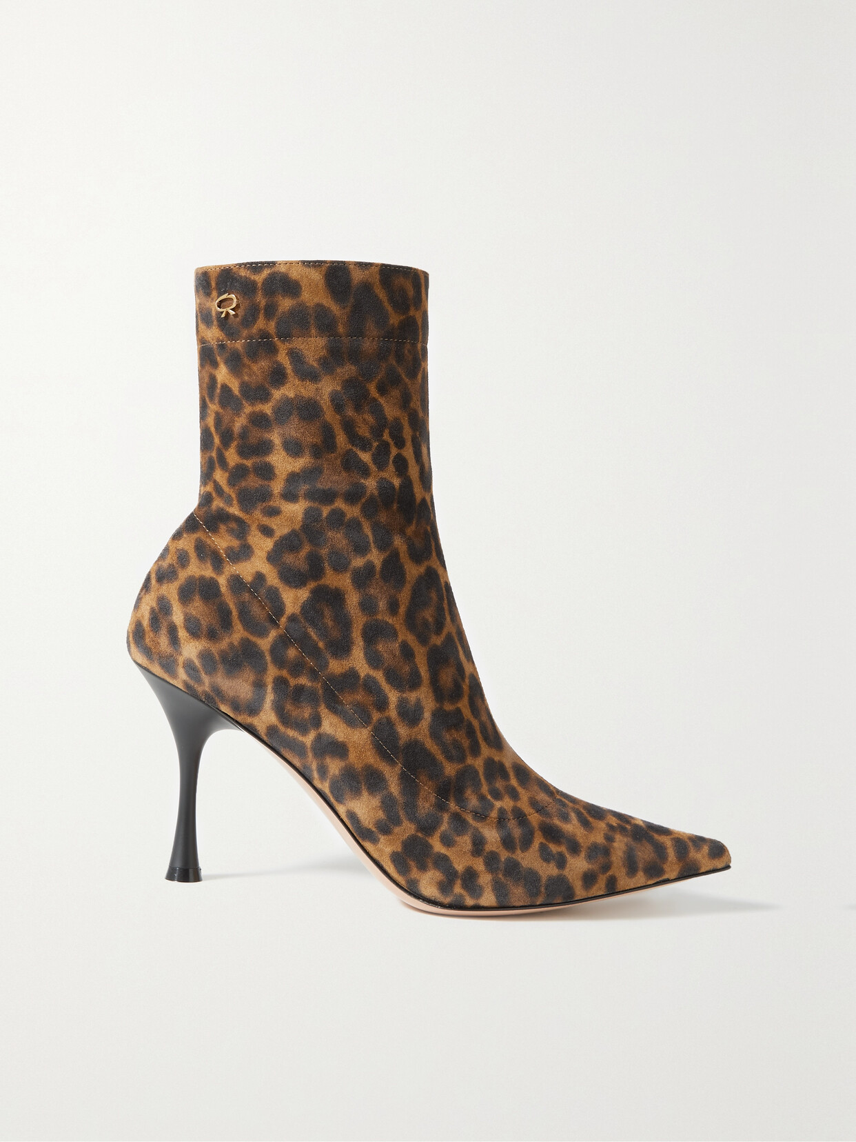 Gianvito Rossi - 85 Leopard-print Suede Ankle Boots - Animal print