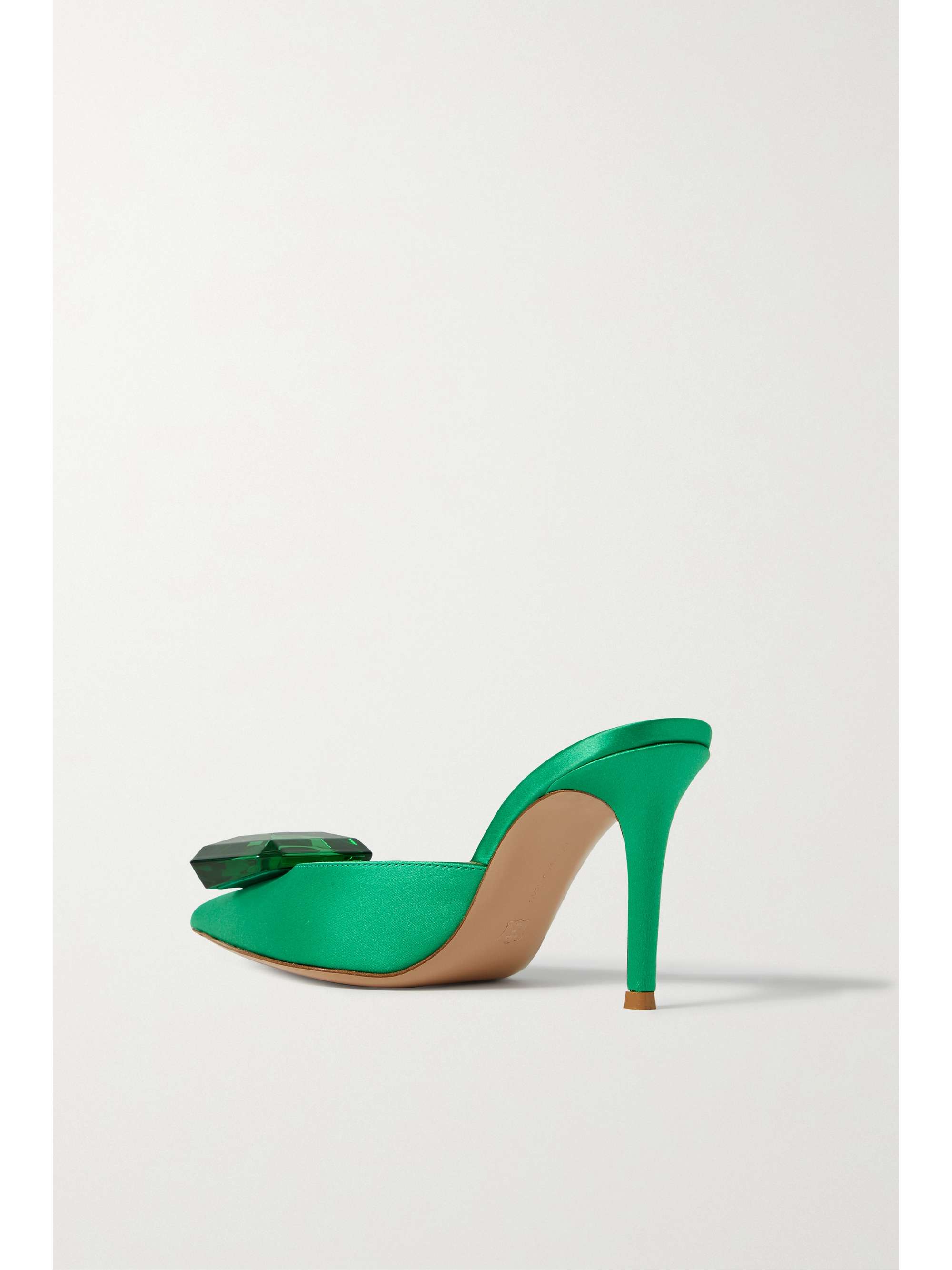 GIANVITO ROSSI 85 crystal-embellished satin mules