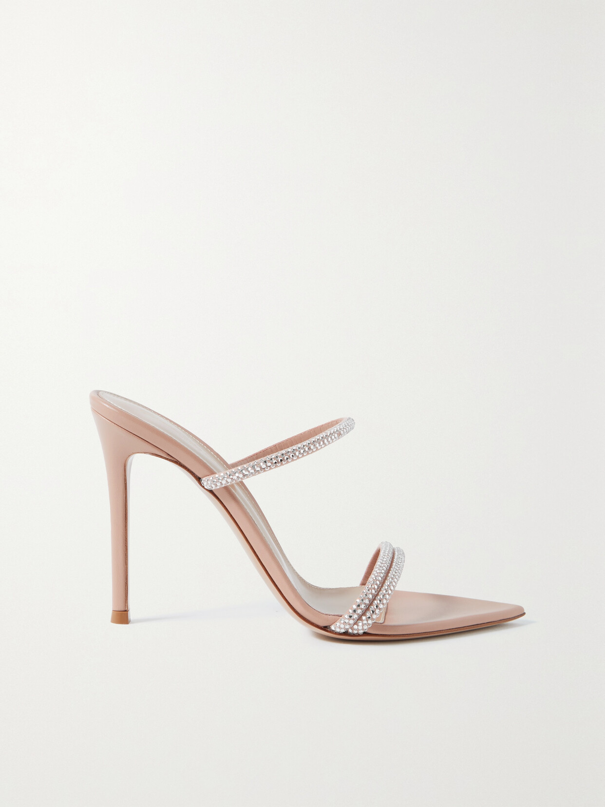 Gianvito Rossi - 105 Crystal-embellished Leather Sandals - Neutrals