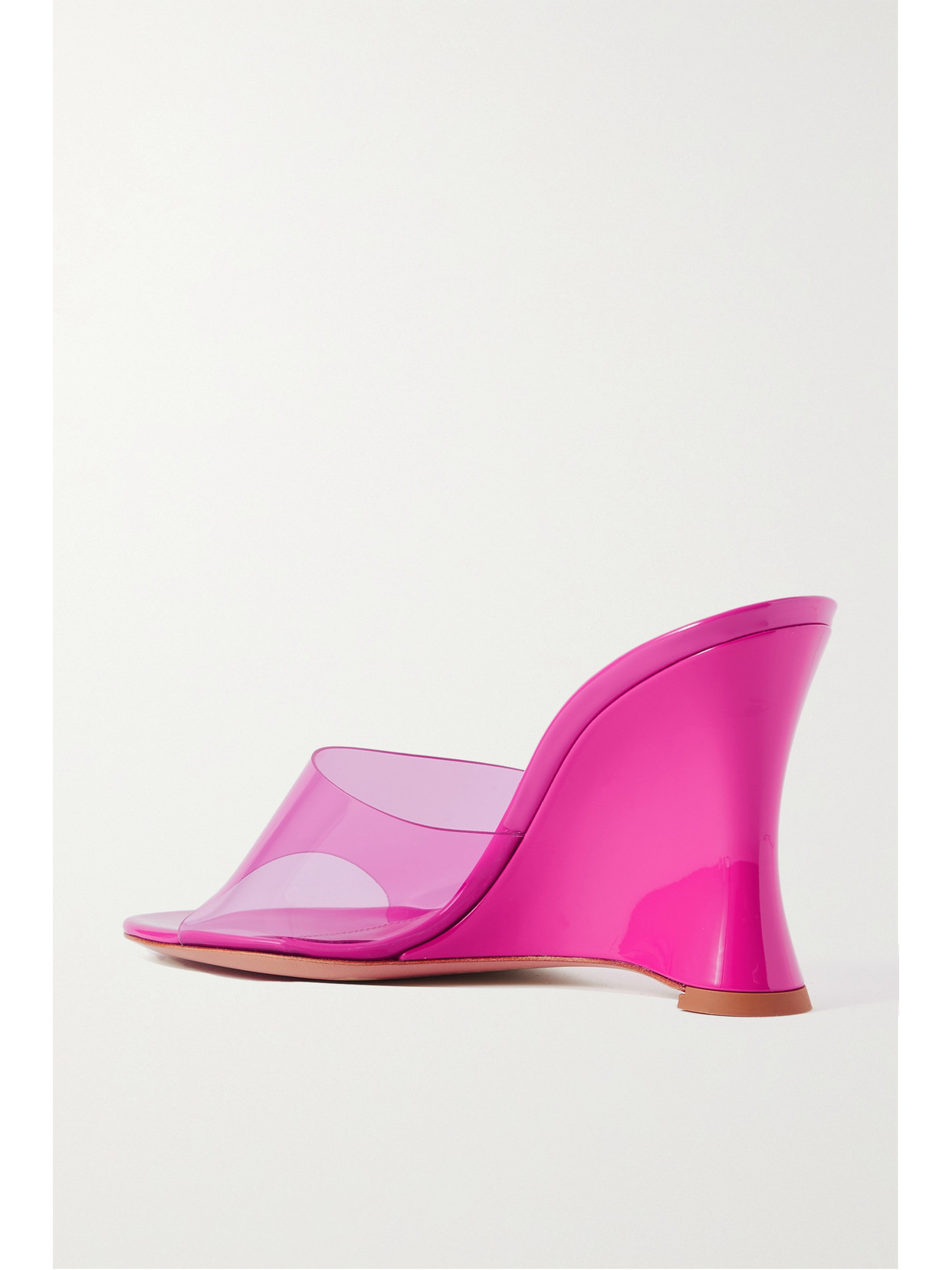 Gianvito Rossi Futura 95 Patent-leather And Pvc Wedge Sandals In Pink