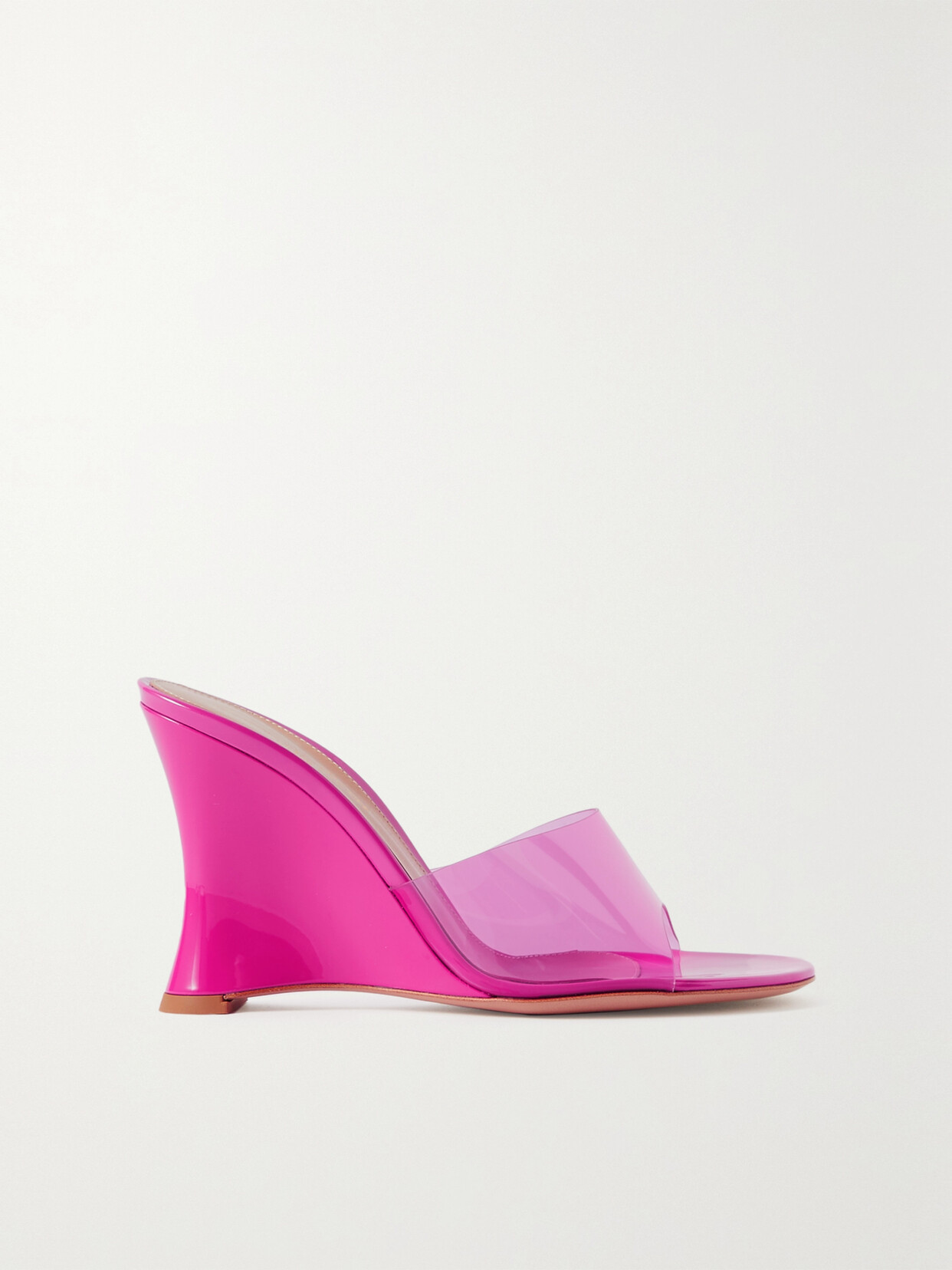 Gianvito Rossi Futura 95 Patent-leather And Pvc Wedge Sandals In Pink