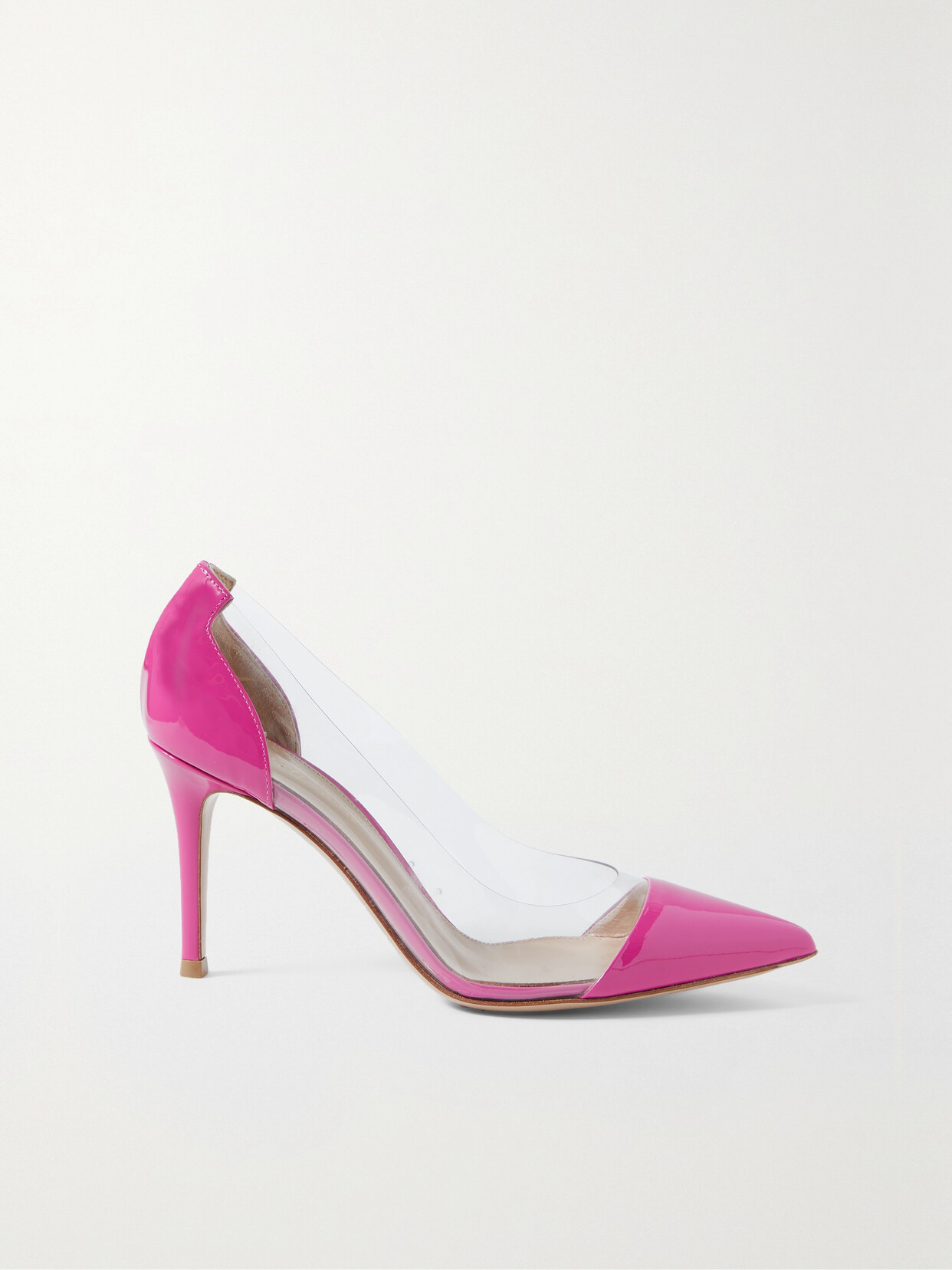 Gianvito Rossi Plexi 85 Patent-leather And Pvc Pumps - Pink