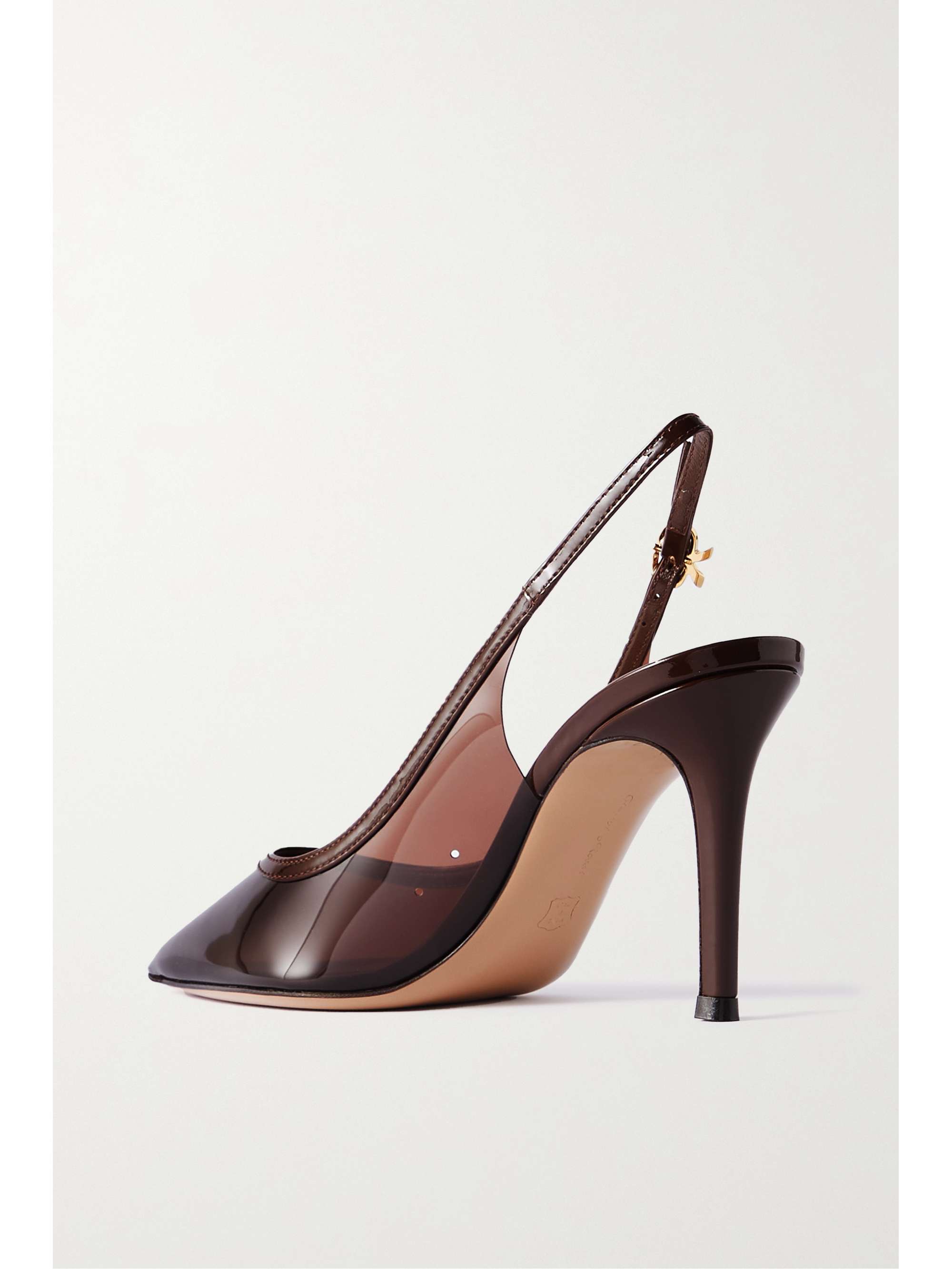 Brown Plexi 85 leather-trimmed PVC 