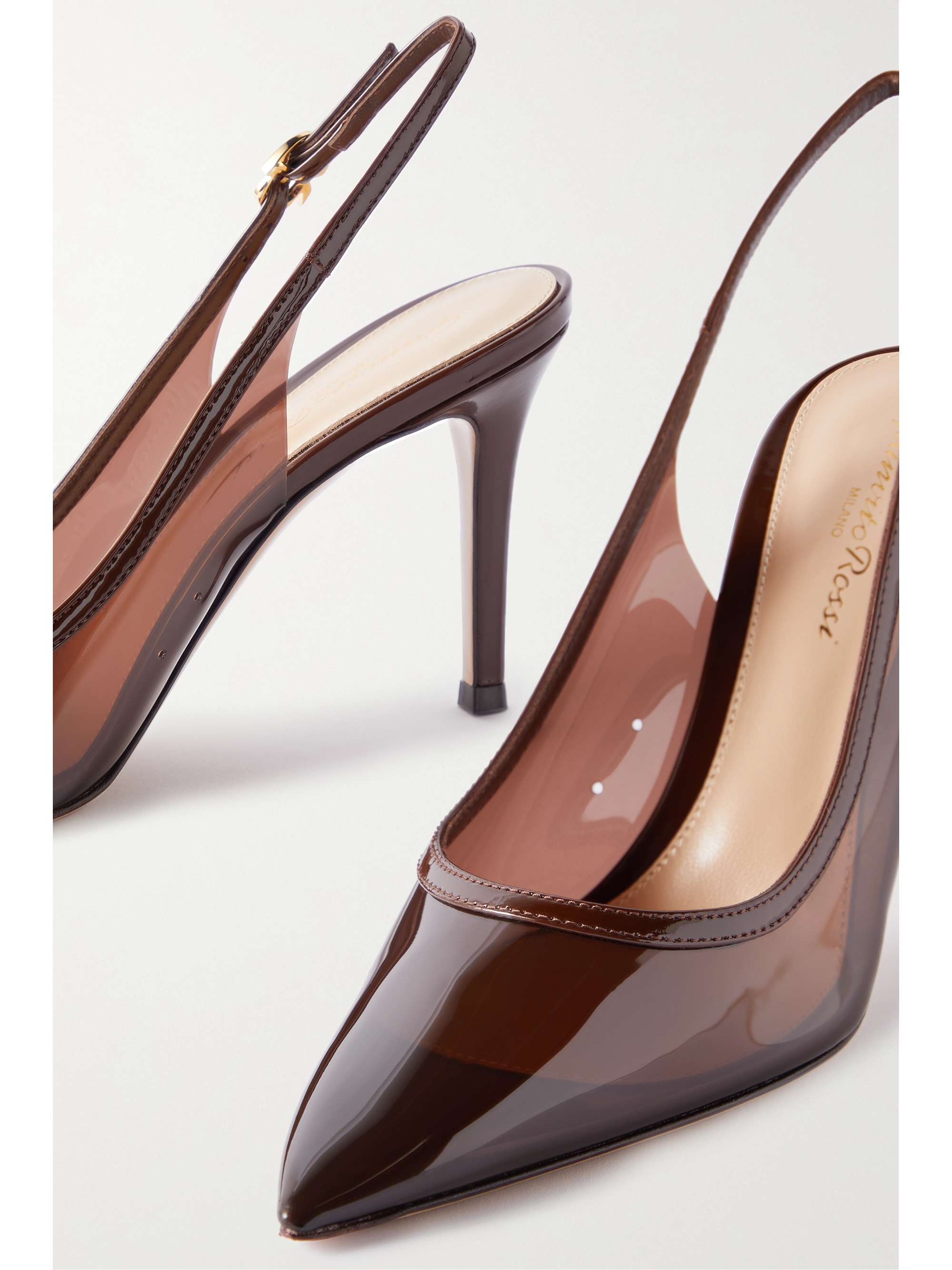 Brown Plexi 85 leather-trimmed PVC 